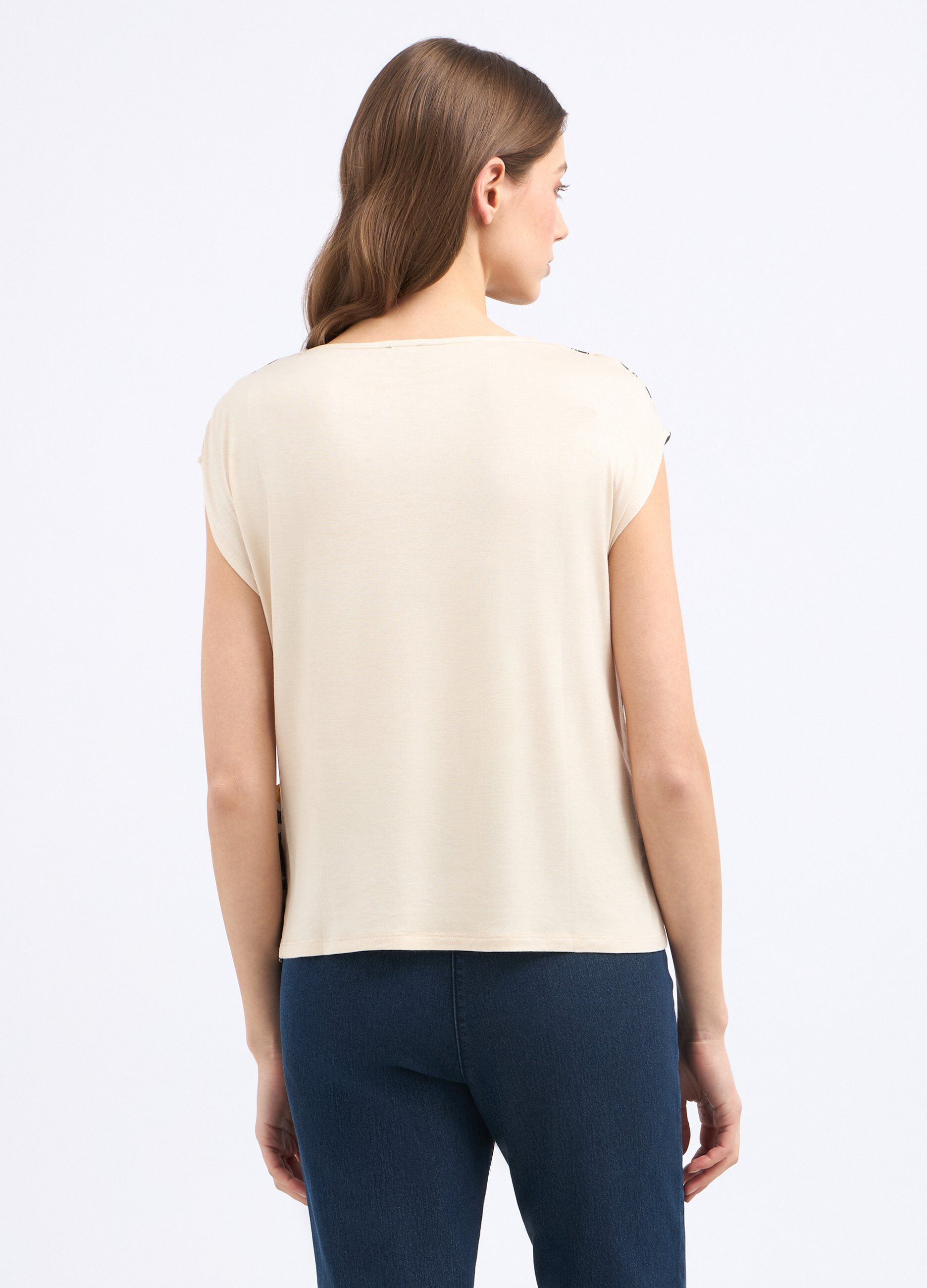 T-shirt in misto viscosa con nodo laterale donna_1