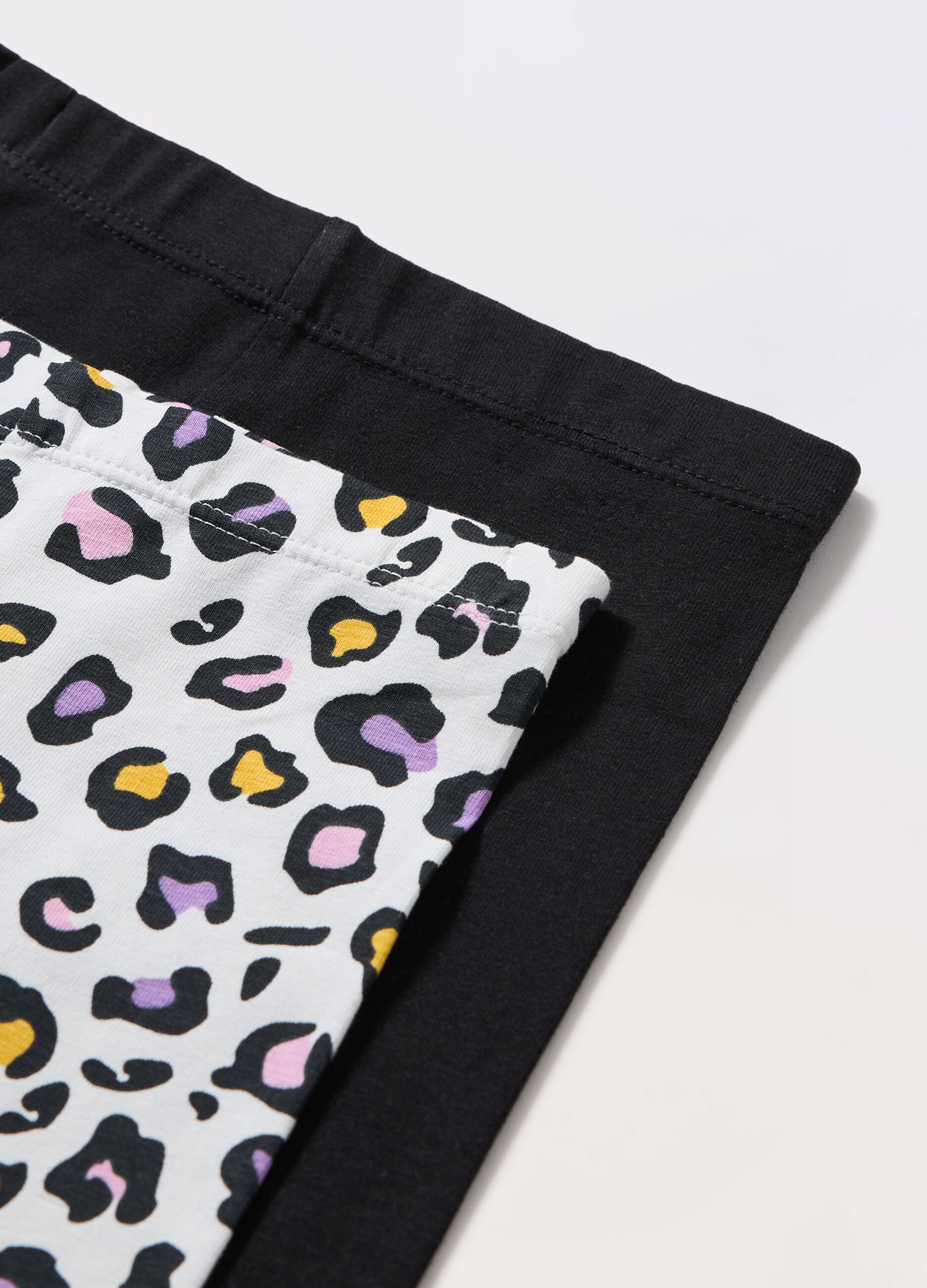 Pack 2 leggings in jersey di cotone stretch bambina_1