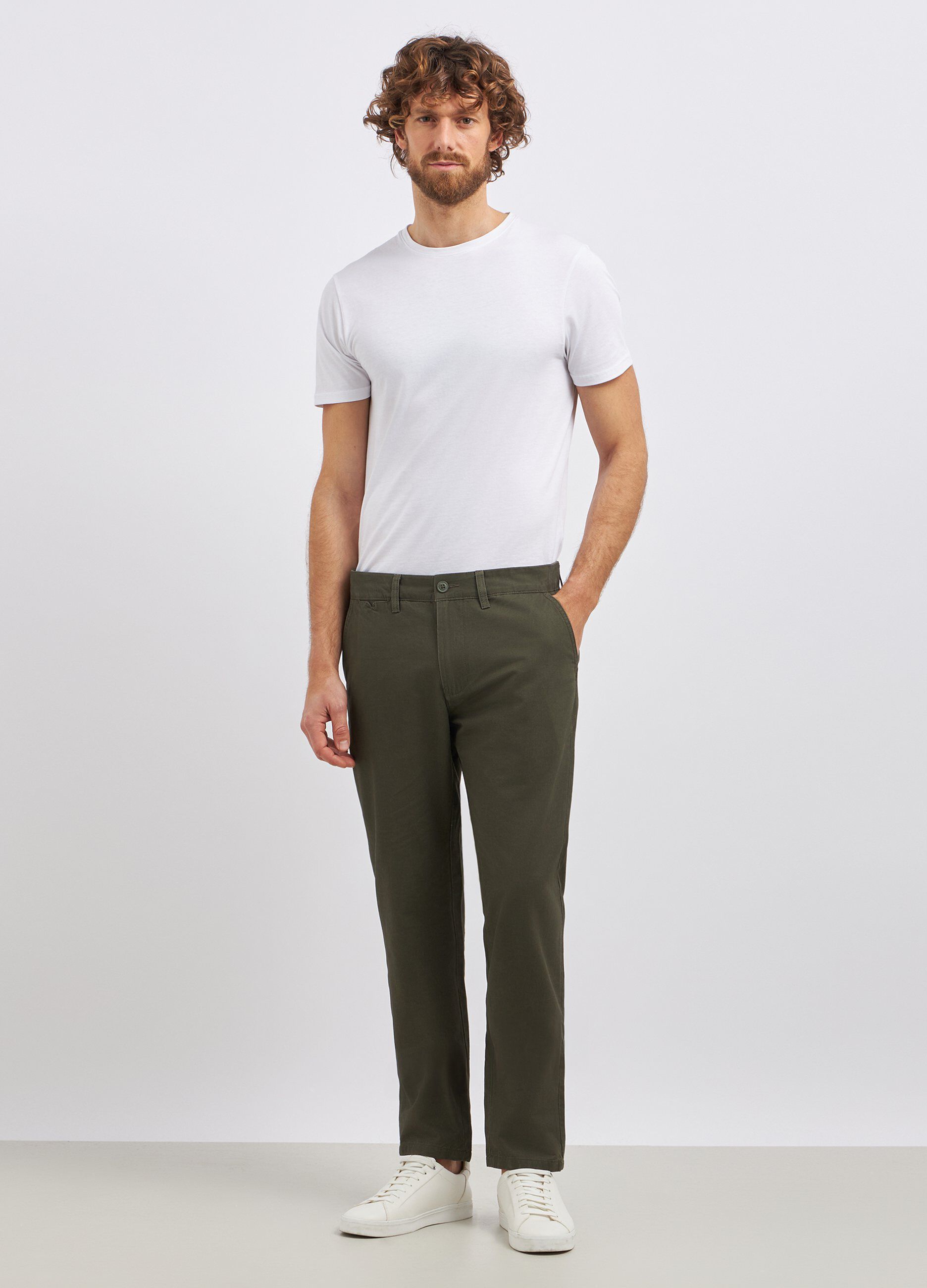 Pantaloni chino in puro cotone uomo_0