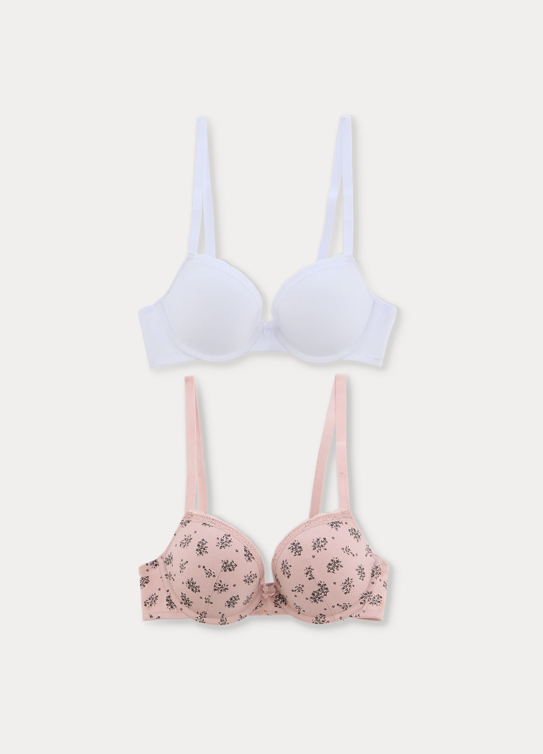 Pack 2 reggiseni a balconcino in jersey di cotone stretch donna