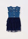 Vestito in denim e pliss&eacute; bambina_0