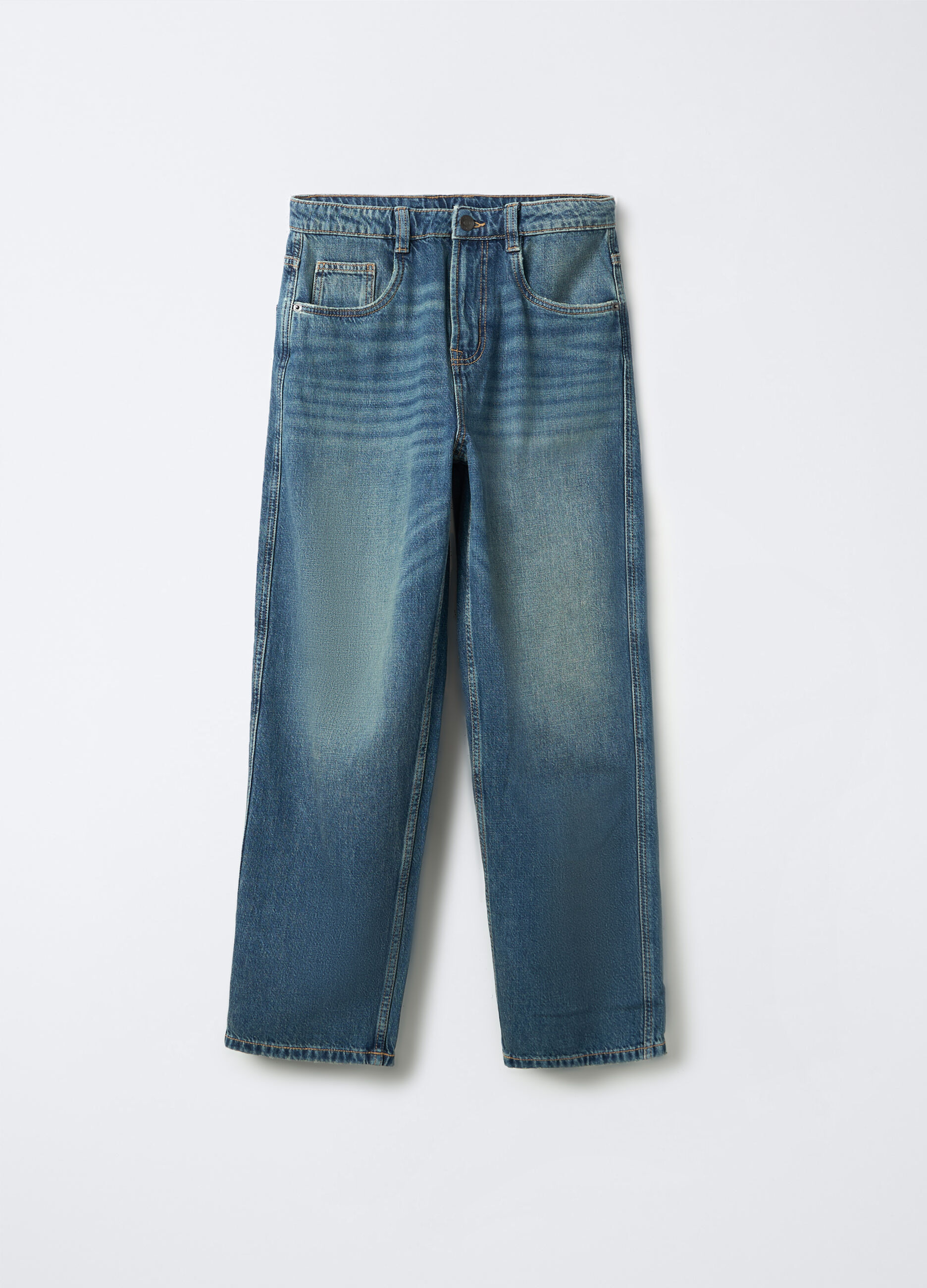 Pantaloni in denim di puro cotone Skater Fit ragazzo_0