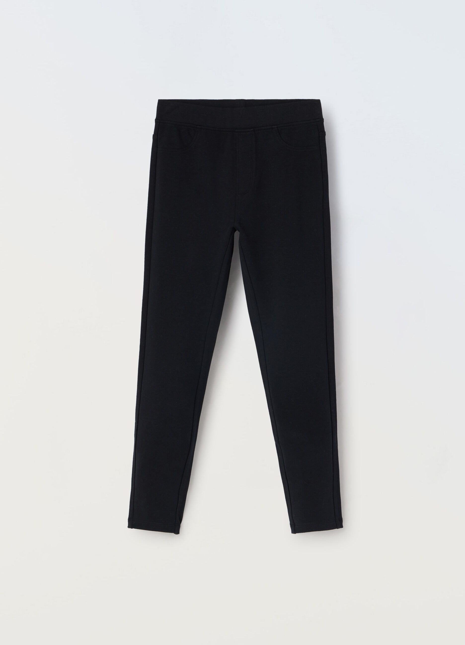 Treggings in felpa di cotone stretch ragazza_0