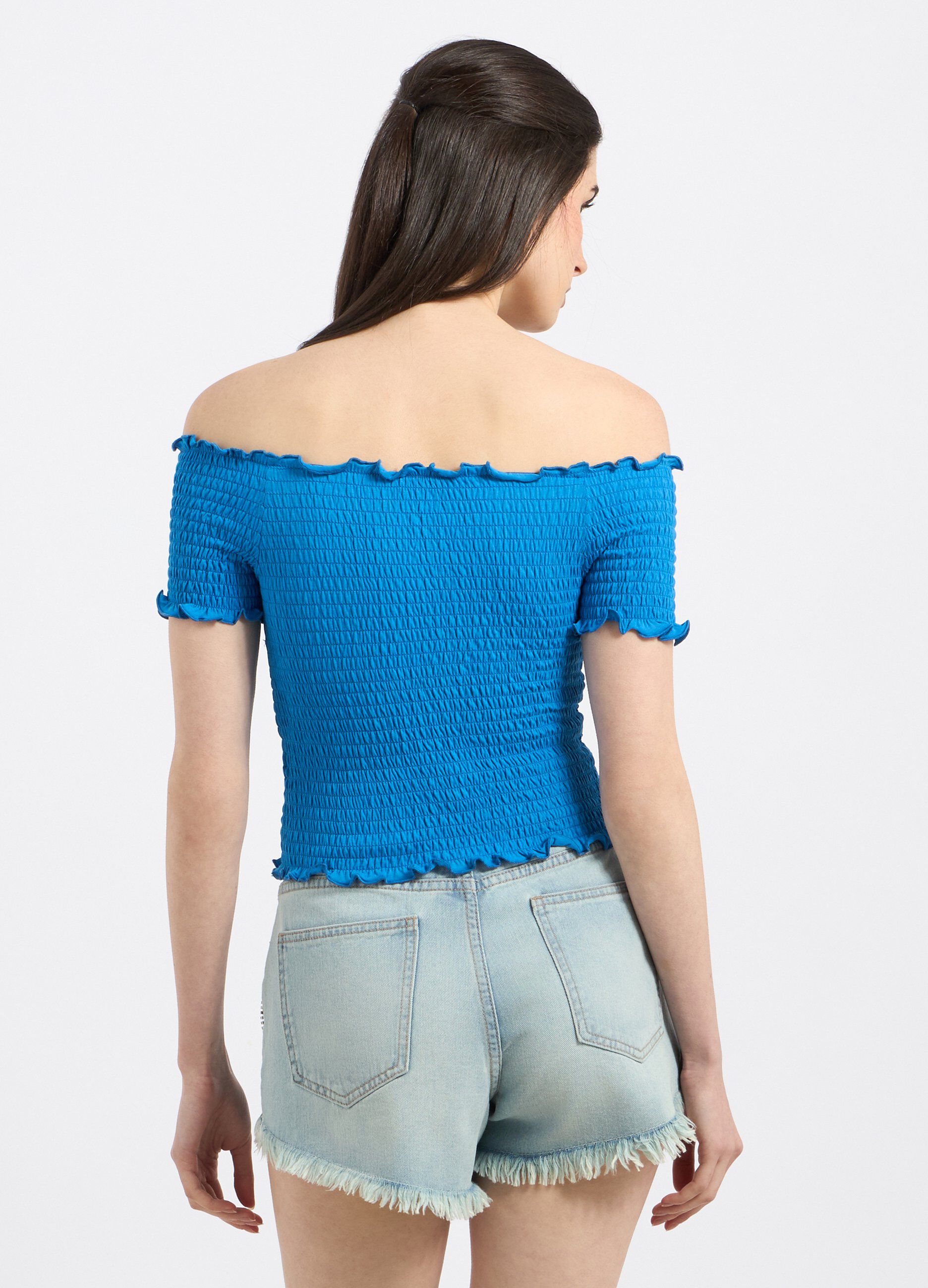 Top smocked in misto cotone stretch donna_1