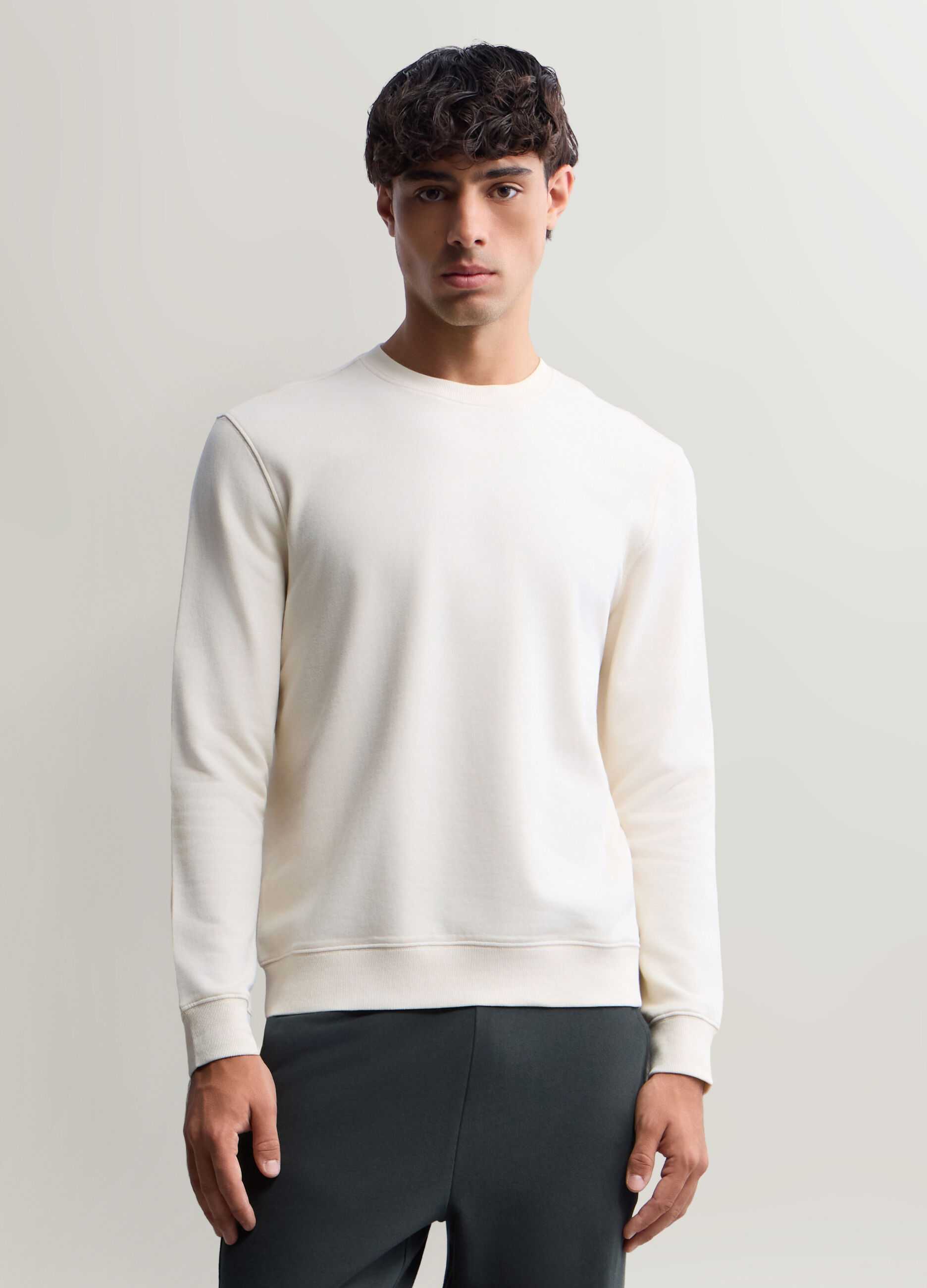 Felpa girocollo in cotone uomo