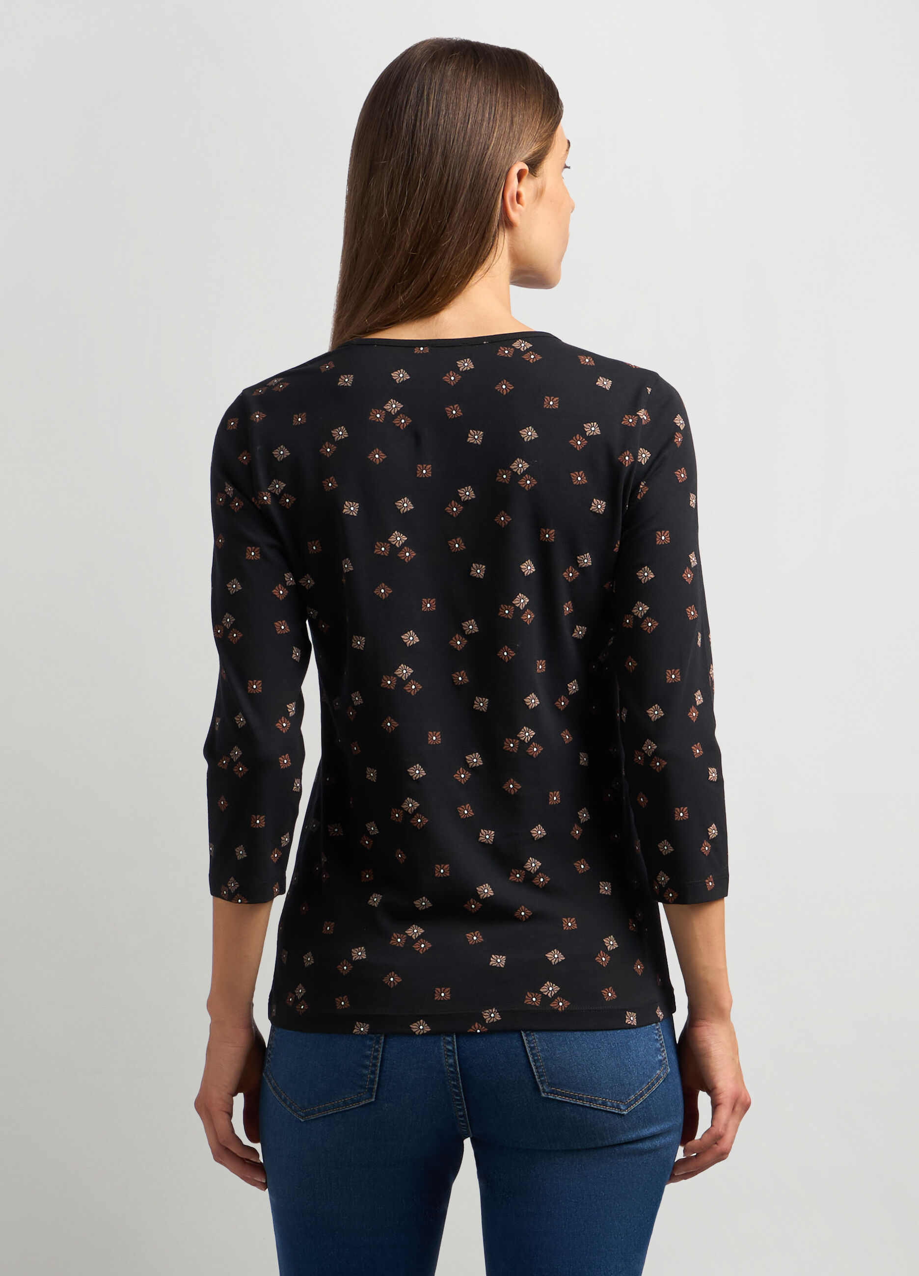 T-shirt in jersey di cotone stretch donna_1