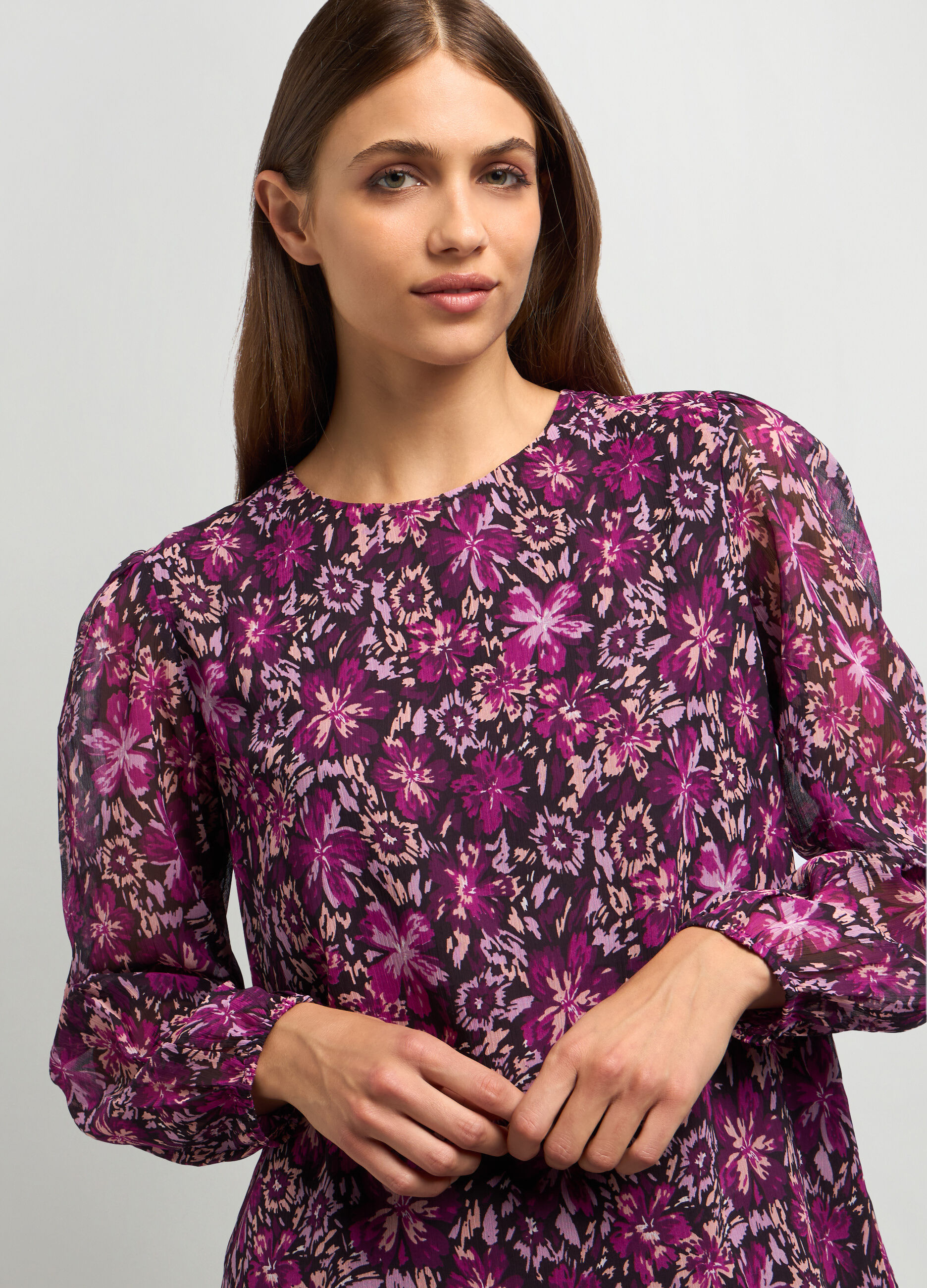 Blusa crepe a maniche lunghe donna_2
