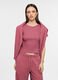 T-shirt girocollo in costina stretch donna_0