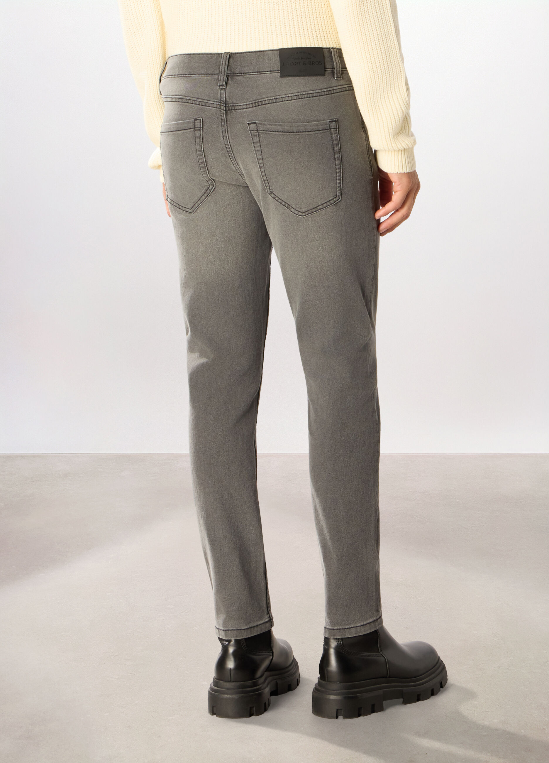 Jeans skinny fit in denim grigio uomo_1