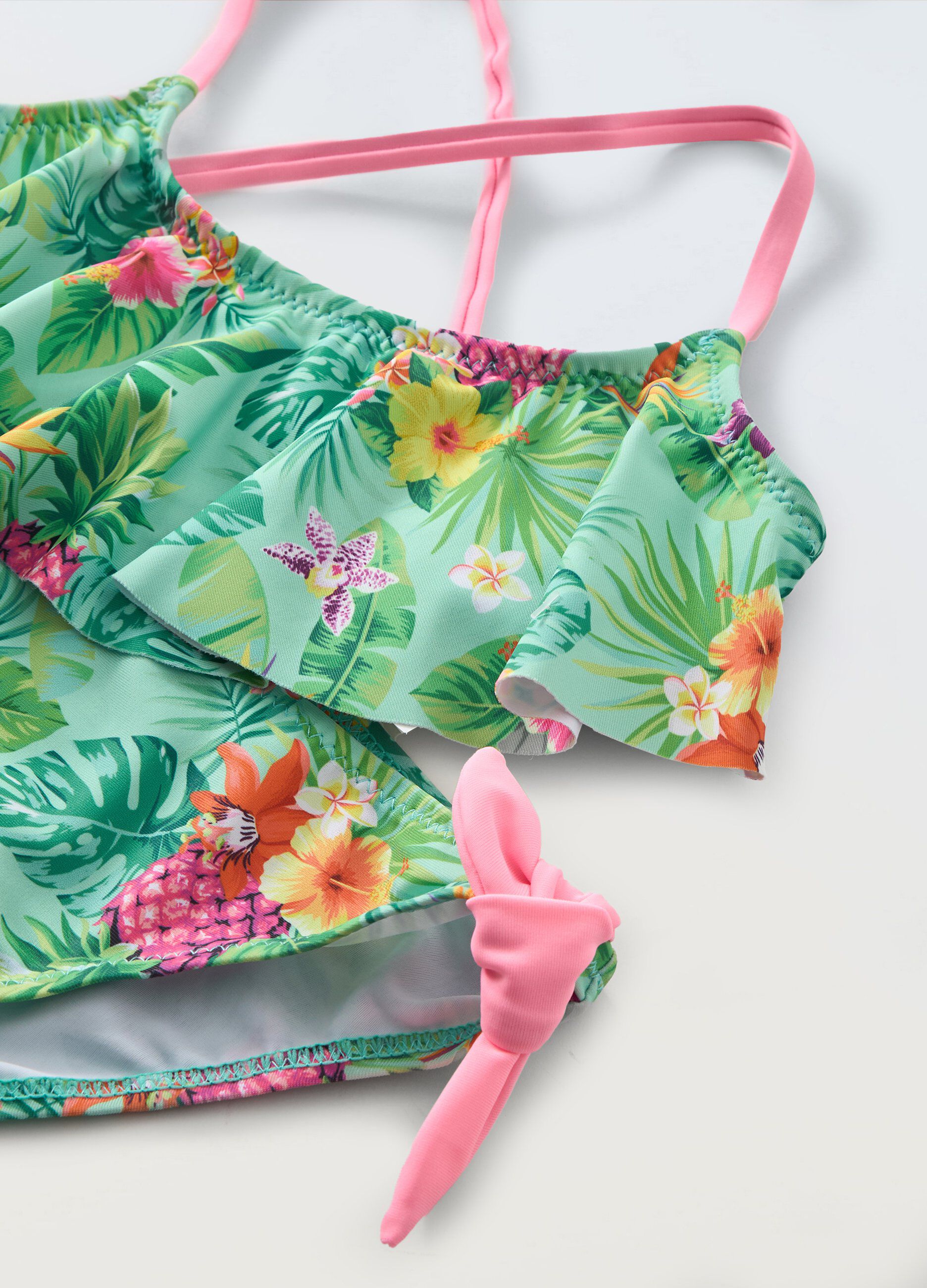 Bikini a fascia con volant bambina_1