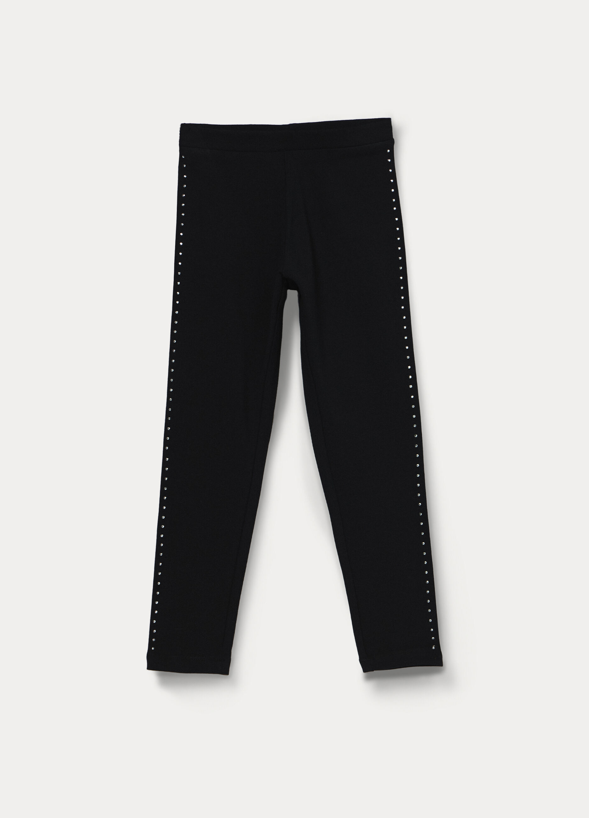 Leggings in jersey di cotone stretch bambina_0
