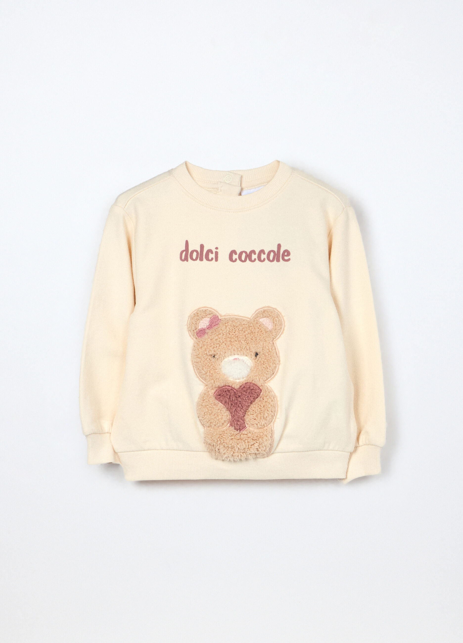 Felpa in cotone fleece stretch neonata_0