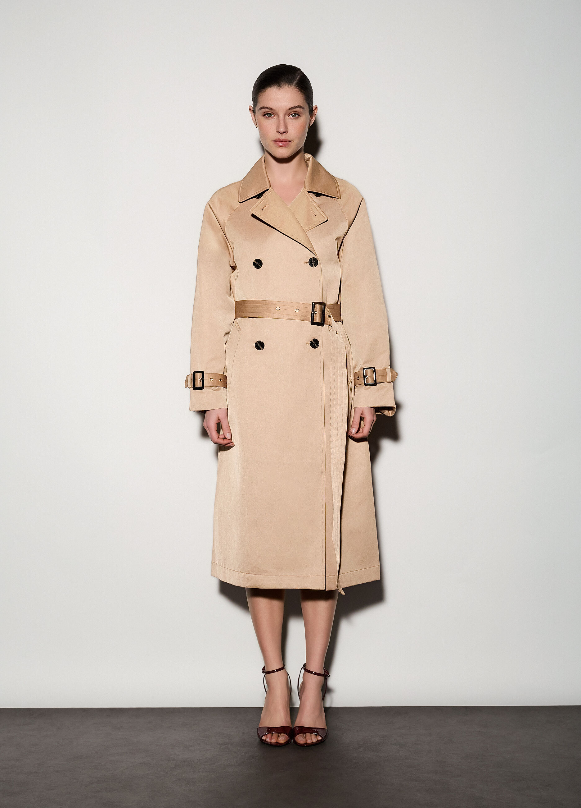 Trench lungo doppiopetto donna_1