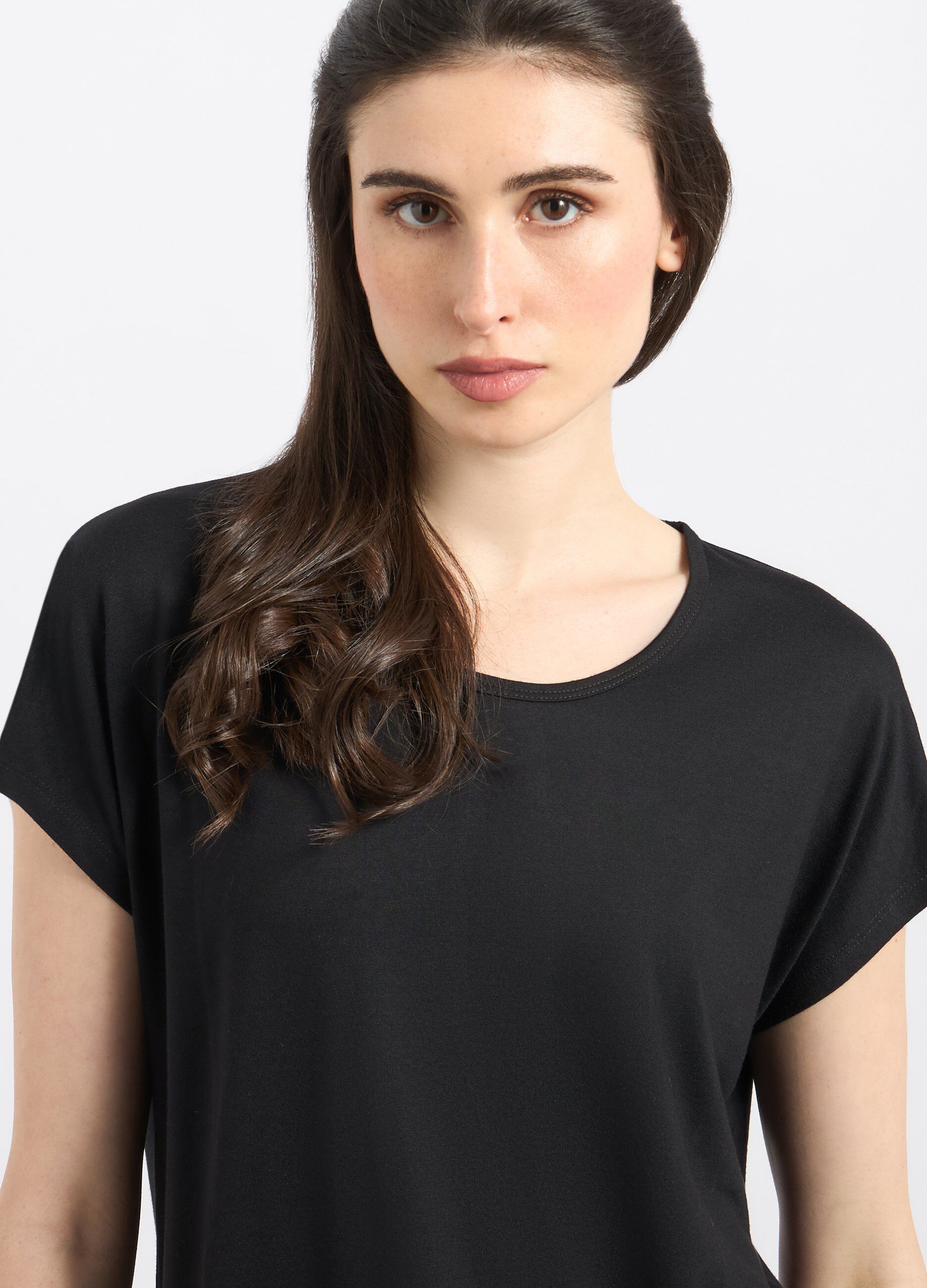 T-shirt in misto cotone con cut out donna_2