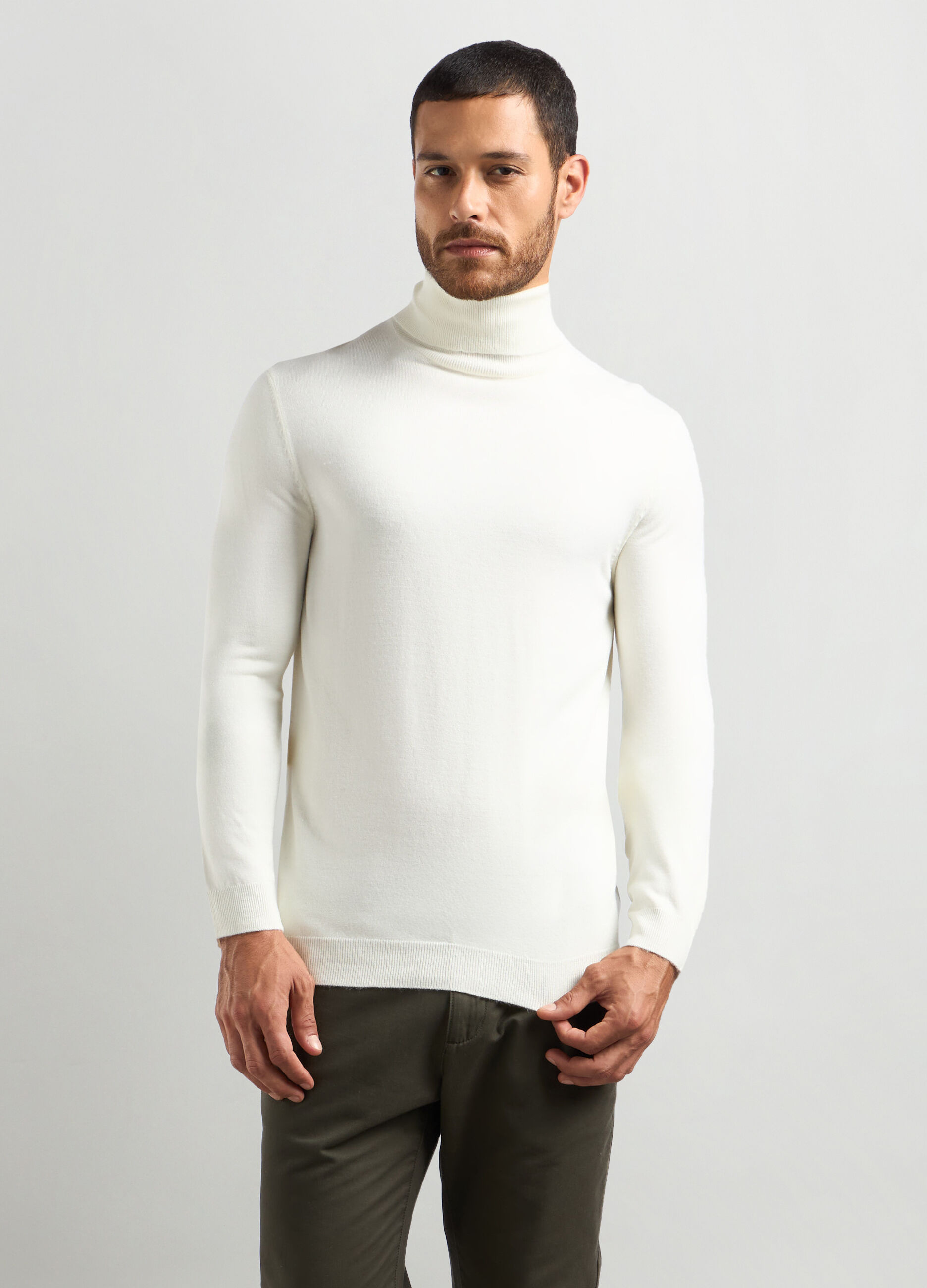 Maglione dolcevita maglia rasata uomo_0