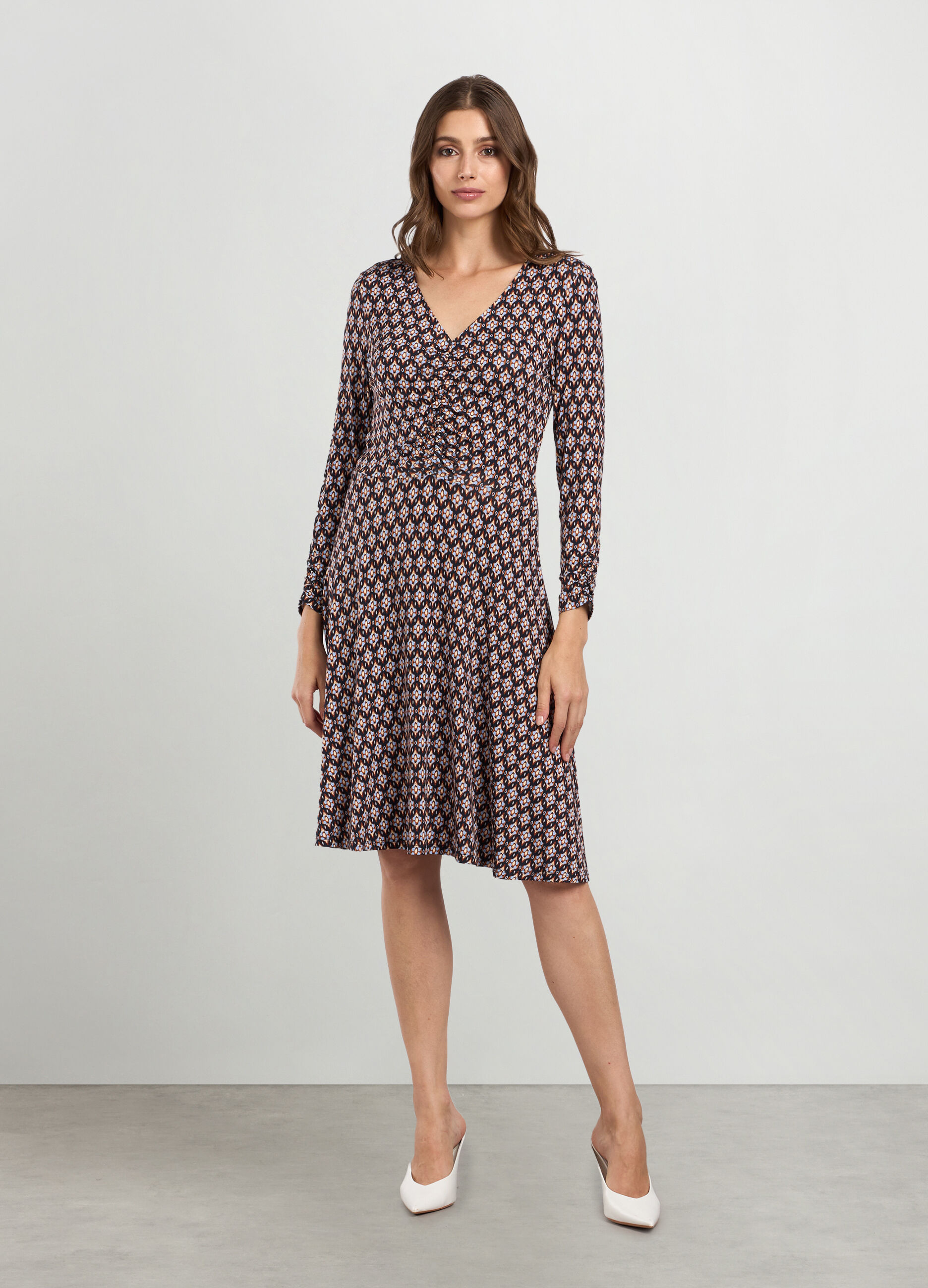 Abito in viscosa stretch con stampa donna_0