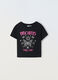 T-shirt in puro cotone con stampa ragazza_0
