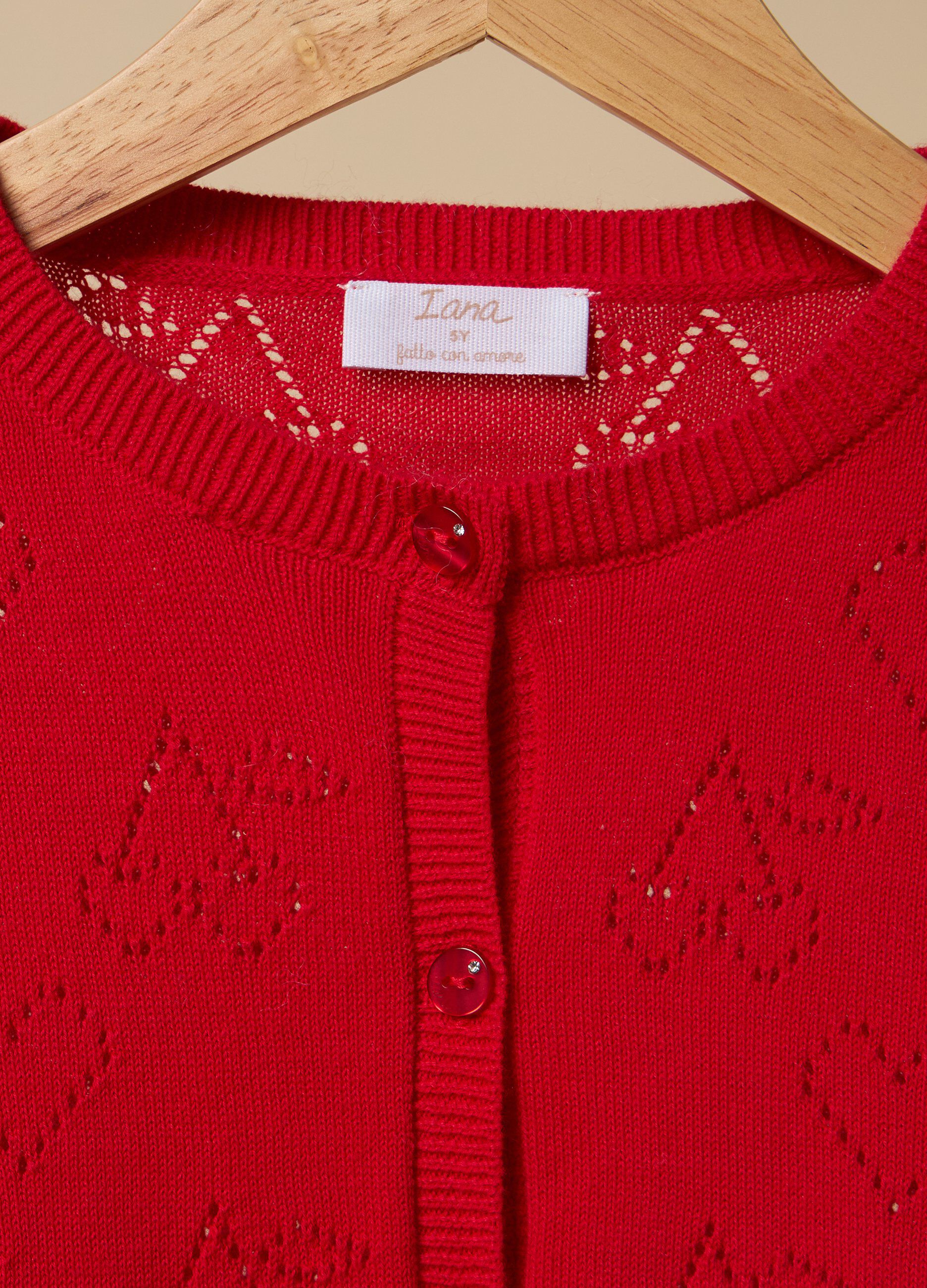 Cardigan in puro cotone pointelle IANA bambina_1