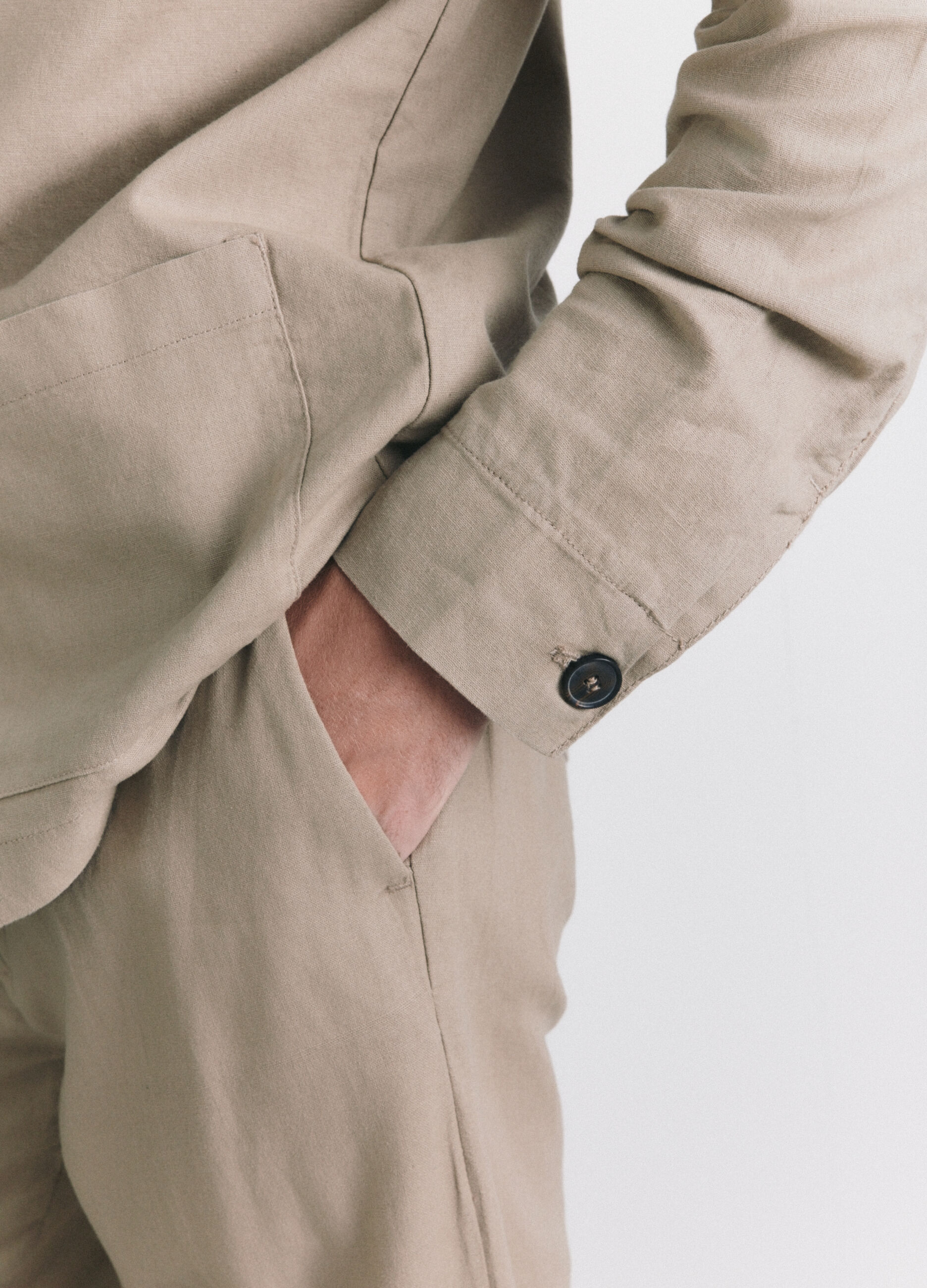 Giacca a camicia in lino e cotone uomo