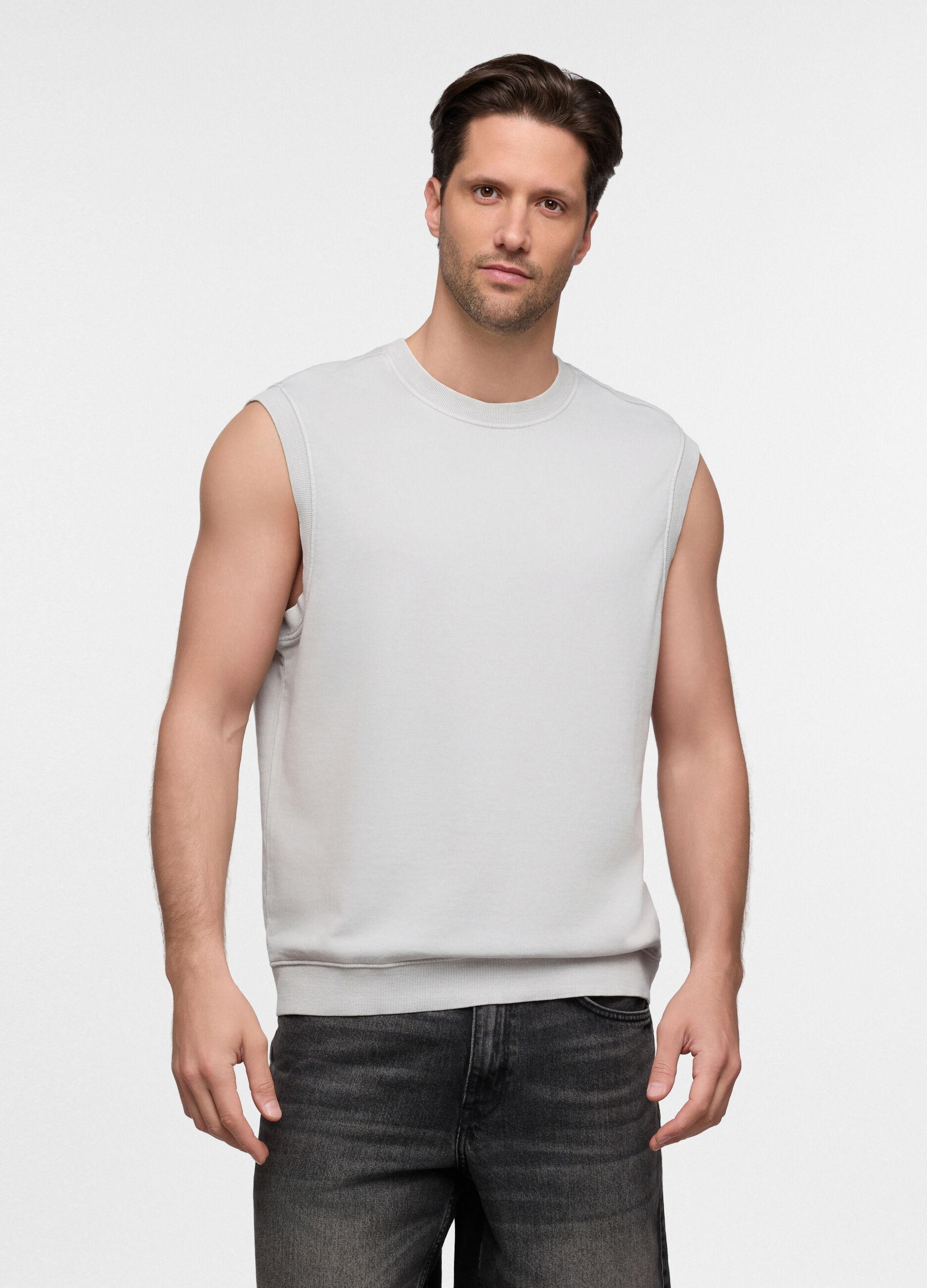 Canotta relaxed fit in misto cotone uomo