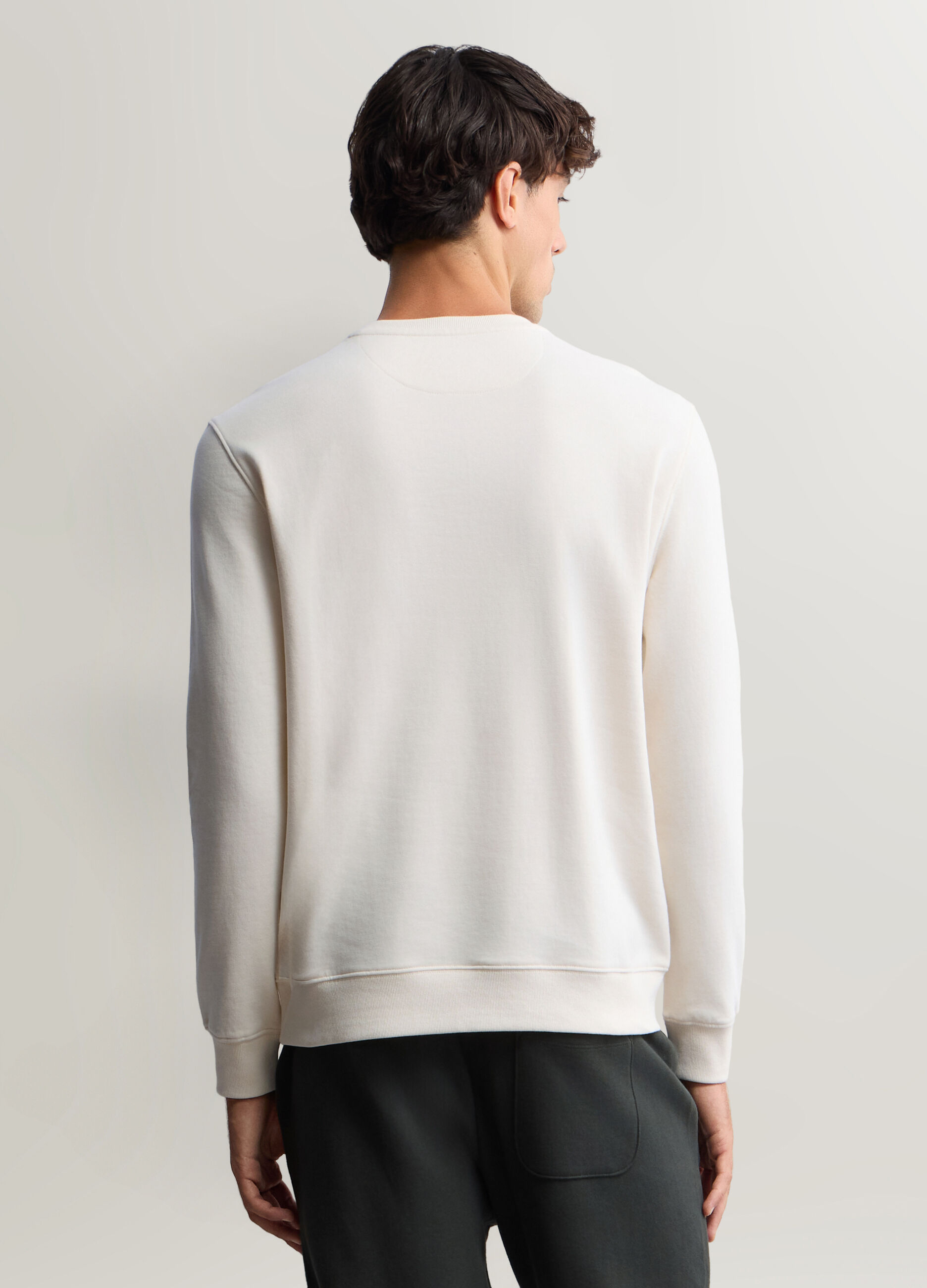 Felpa girocollo in cotone uomo
