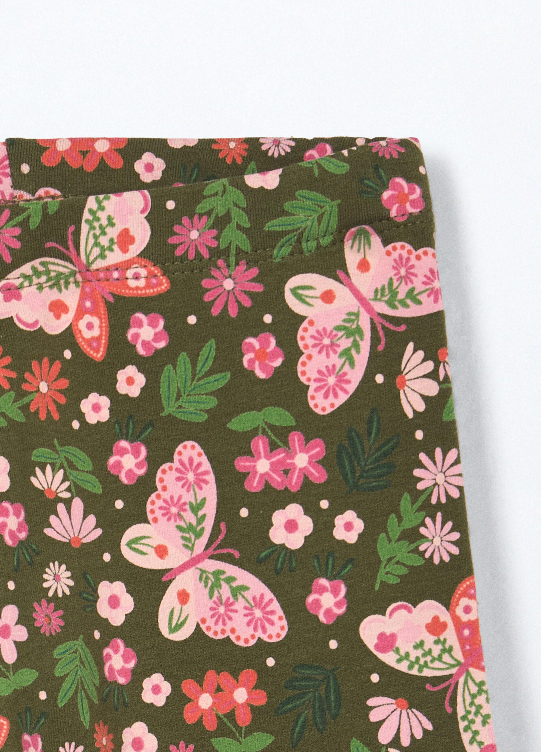 Leggings in french terry di cotone stretch bambina_2