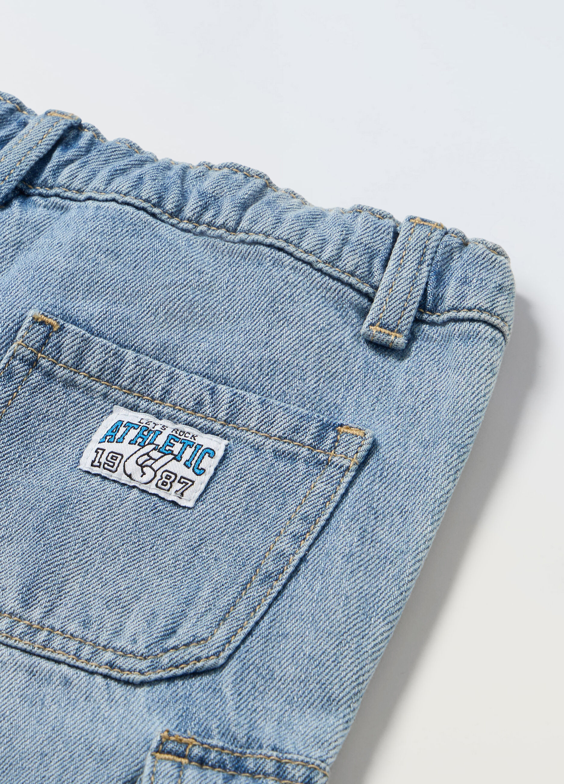 Shorts in denim di misto cotone bambino _1