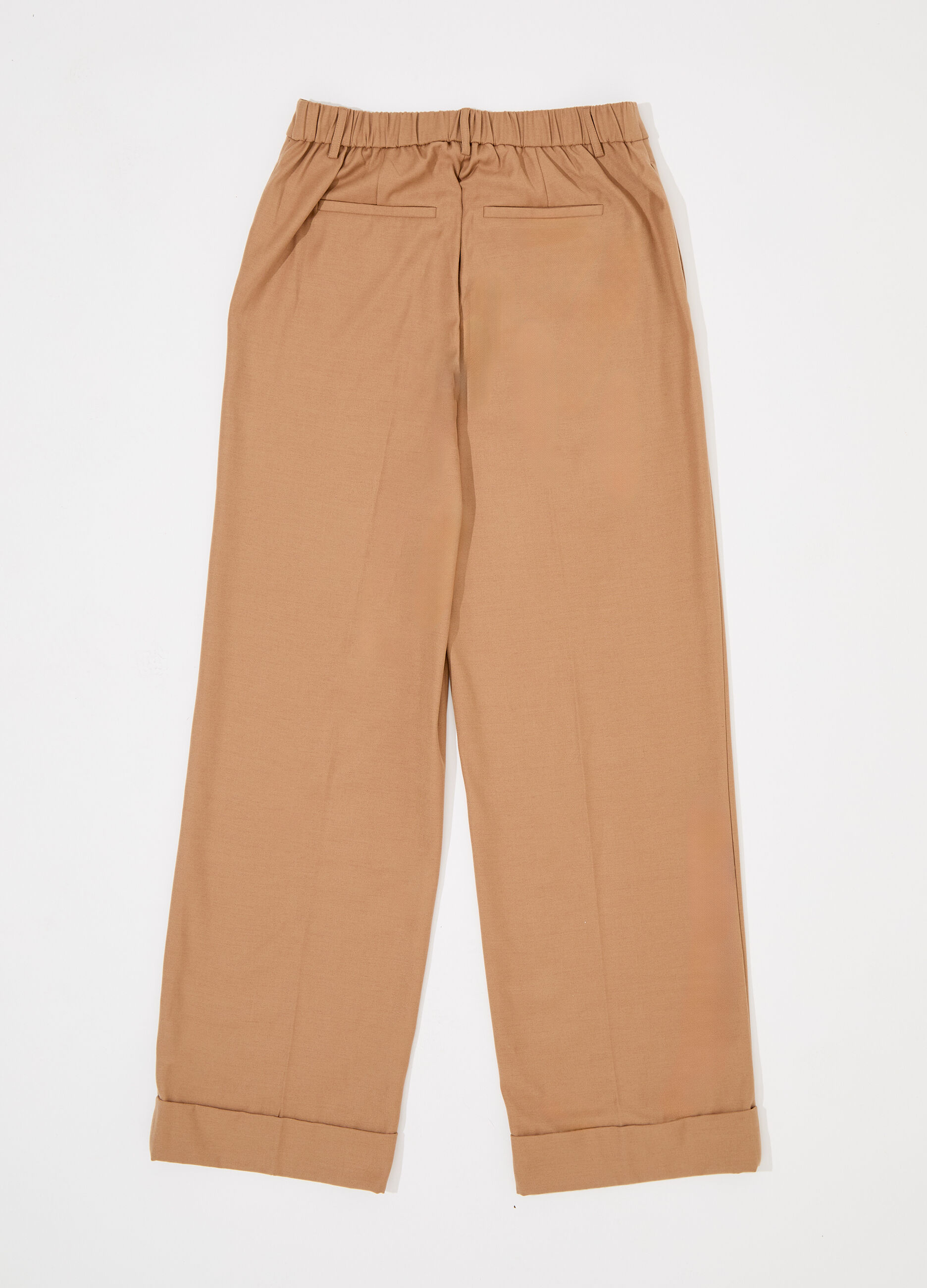 Pantalone palazzo in misto lana e viscosa donna_5