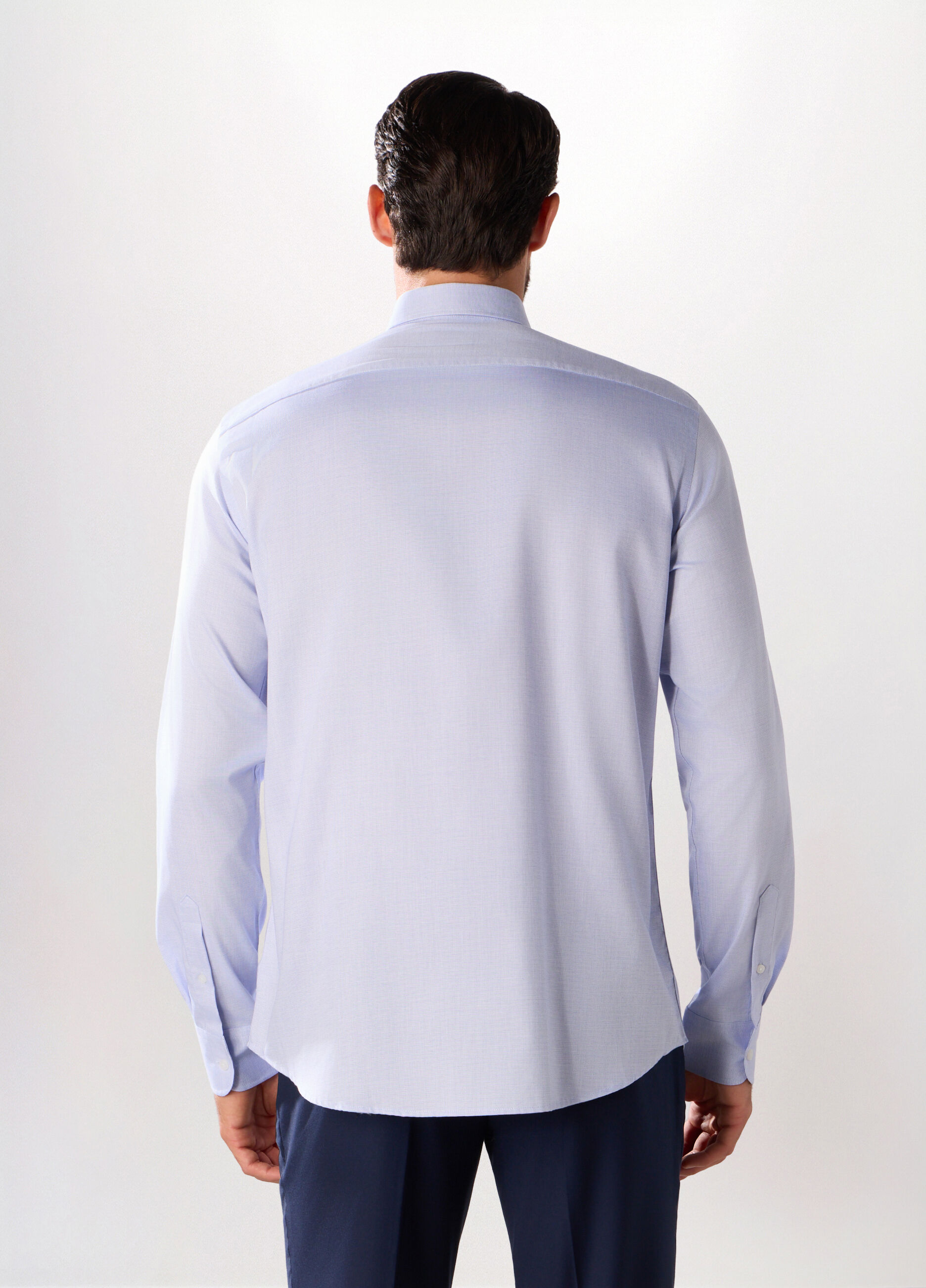 Camicia regular fit con micromotivo in puro cotone uomo_1