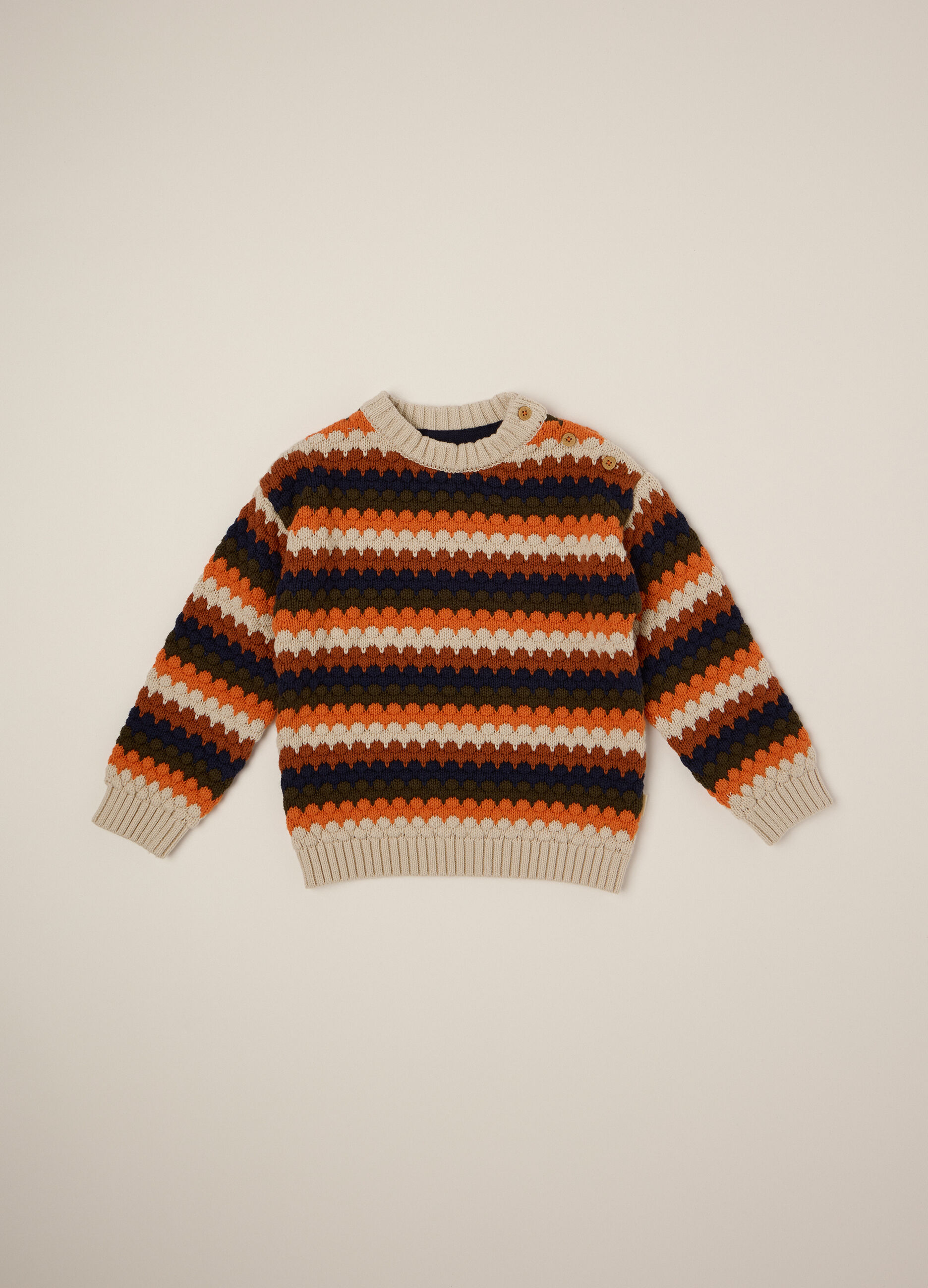 Maglione multicolor in cotone per neonato_1