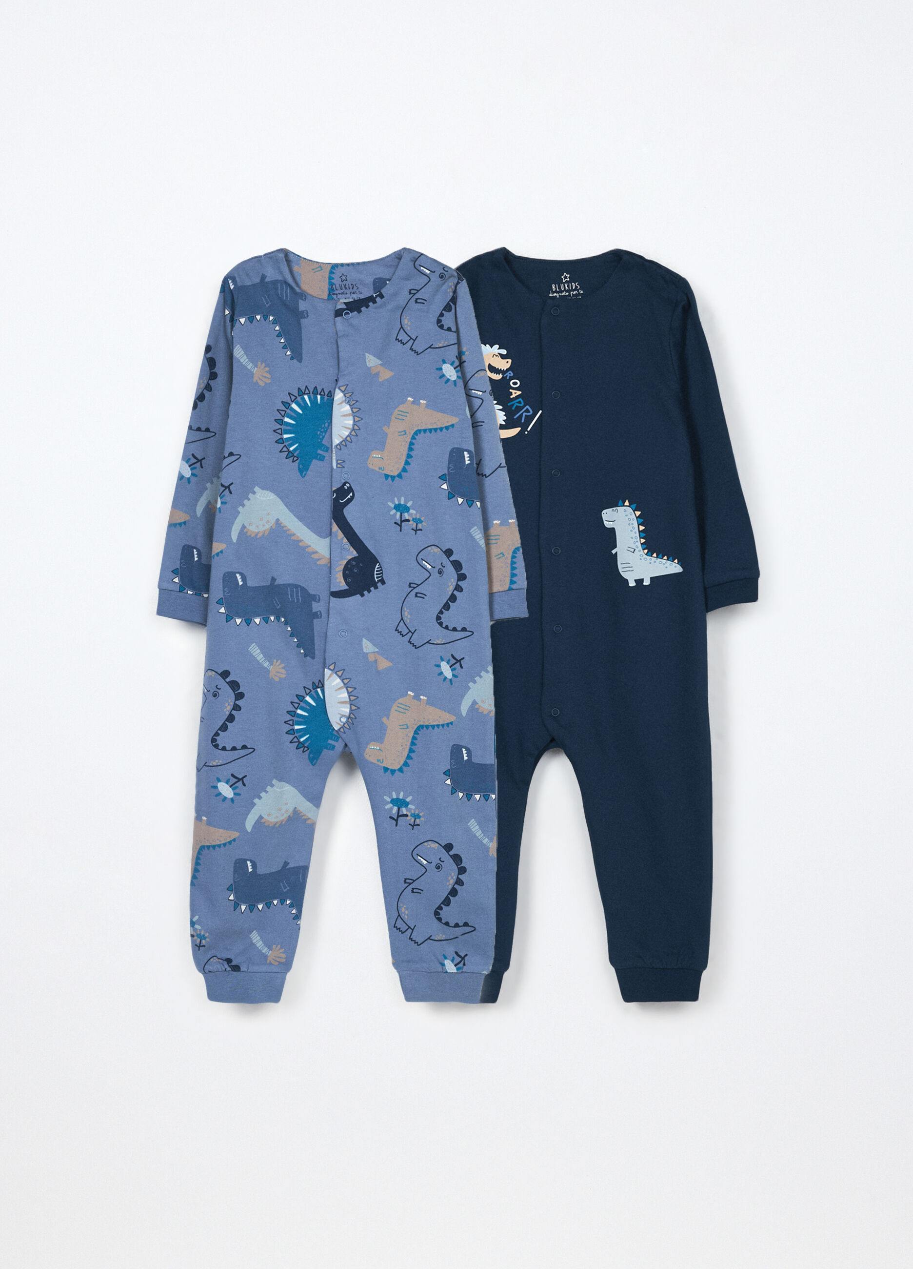 Pack 2 pigiami interi in puro cotone fleece neonato_0