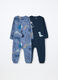 Pack 2 pigiami interi in puro cotone fleece neonato_0