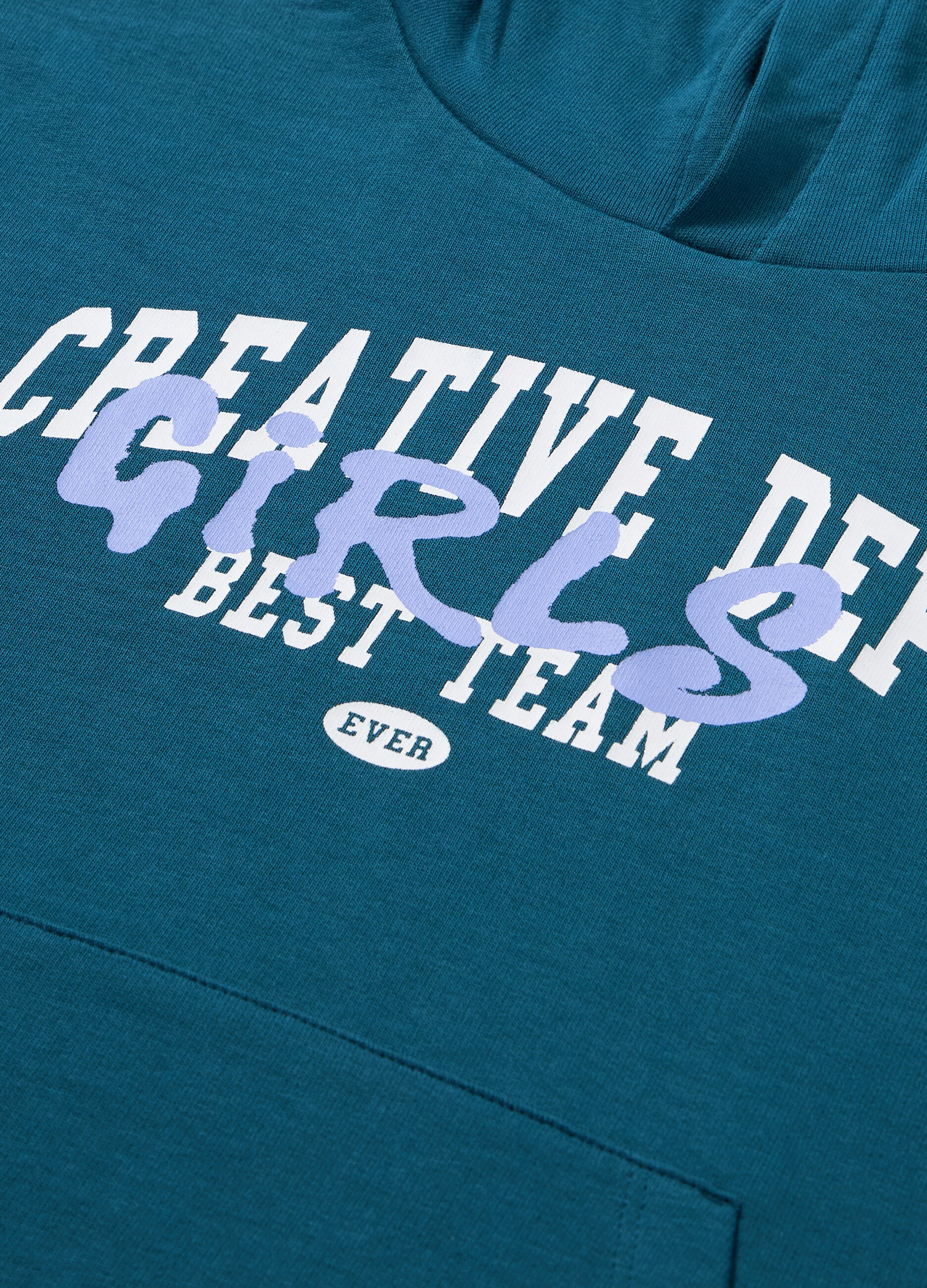 Felpa con cappuccio in puro cotone ragazza_1