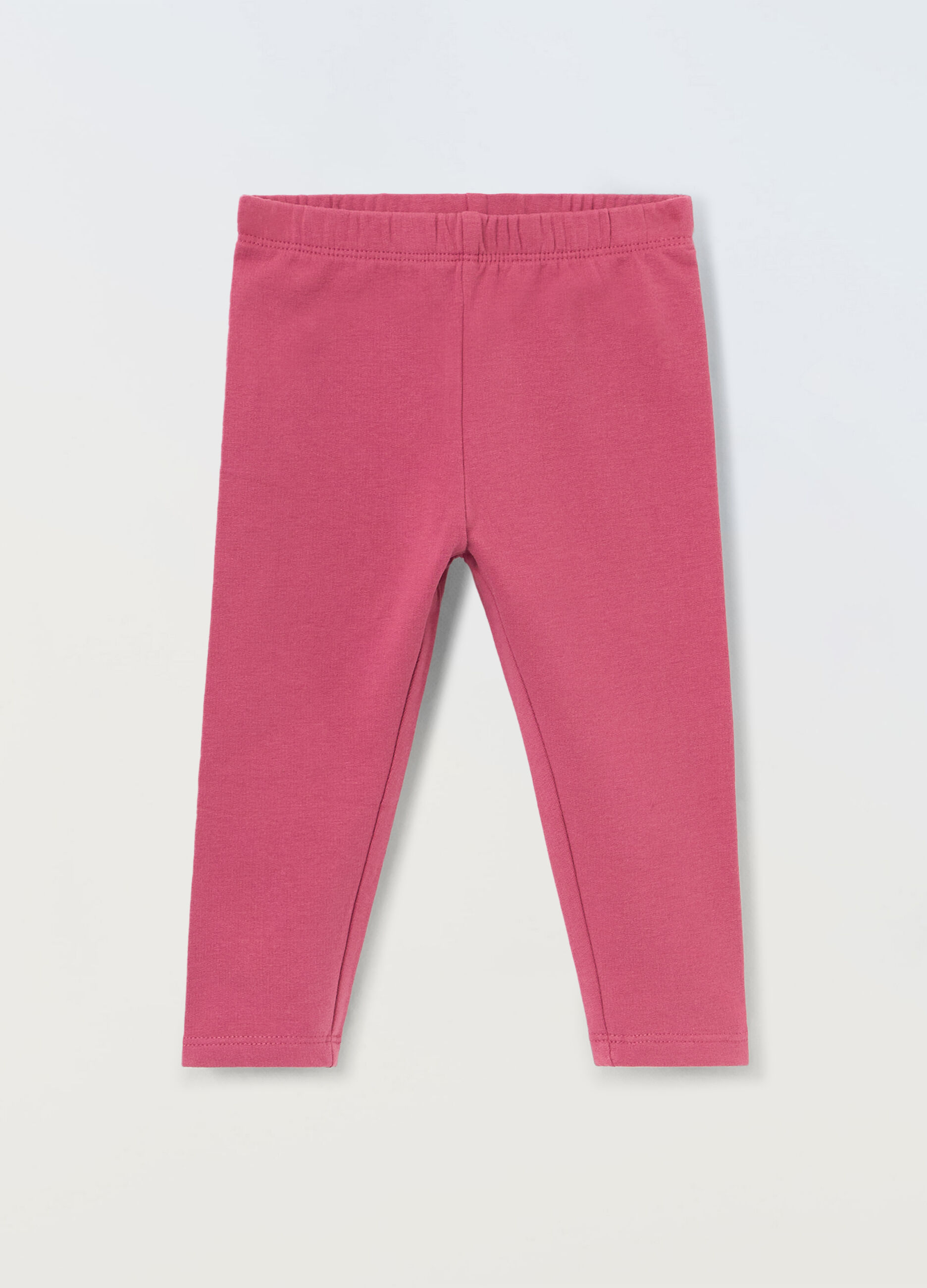 Leggings in fleece di cotone stretch neonata_0