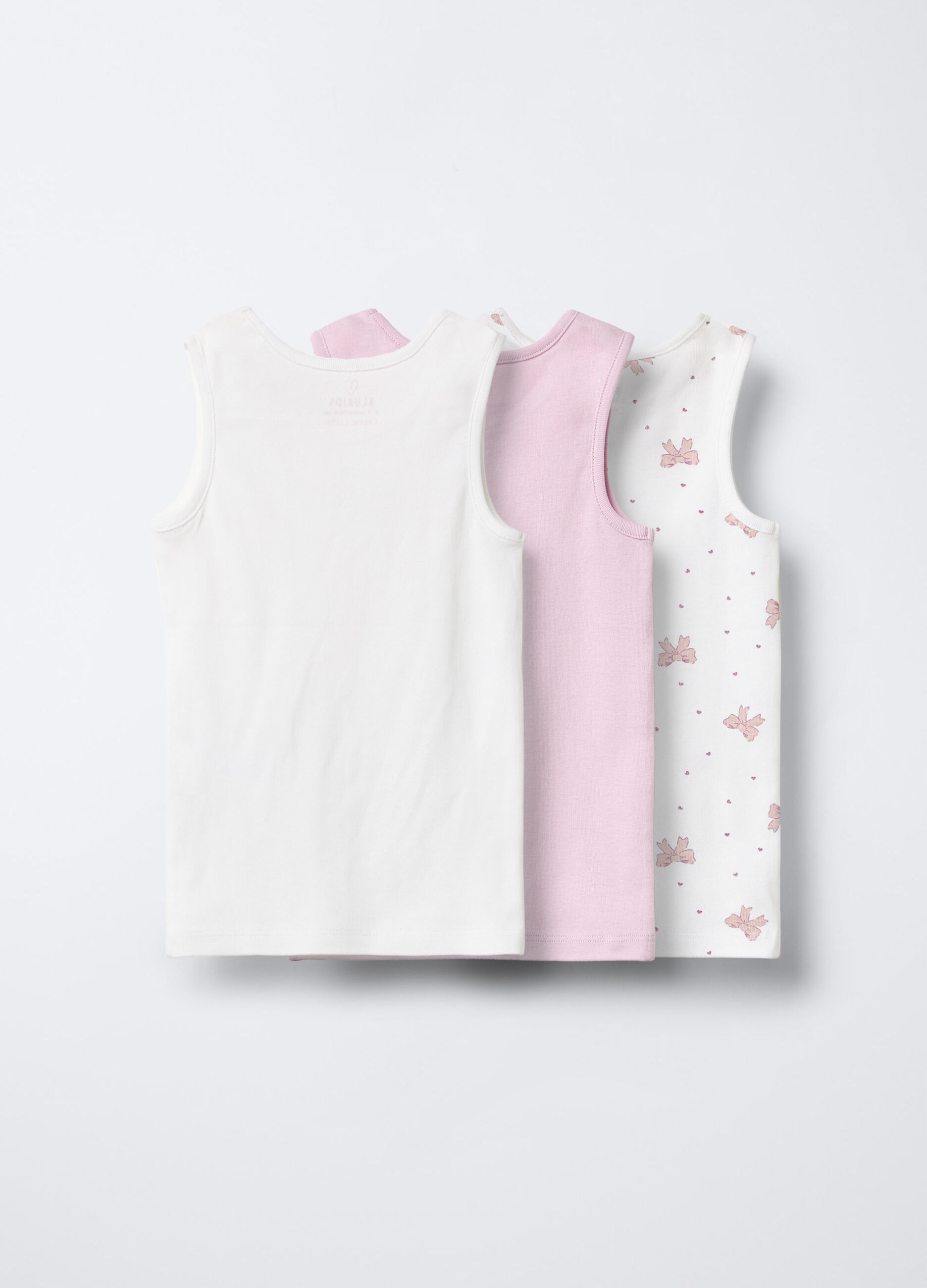 Pack 3 canotte in costina di puro cotone bambina_1