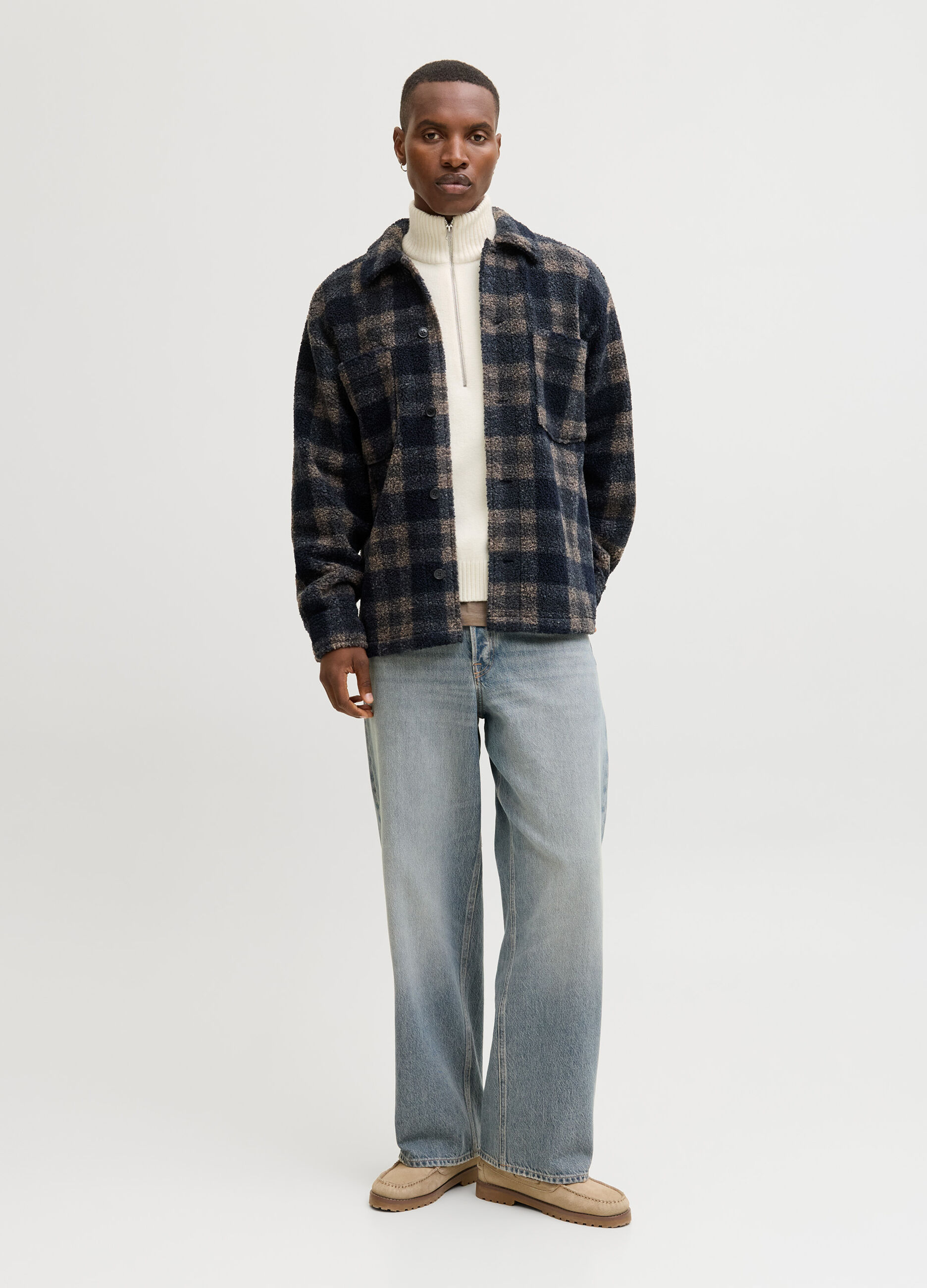 Maglione lupetto con mezza zip uomo_0