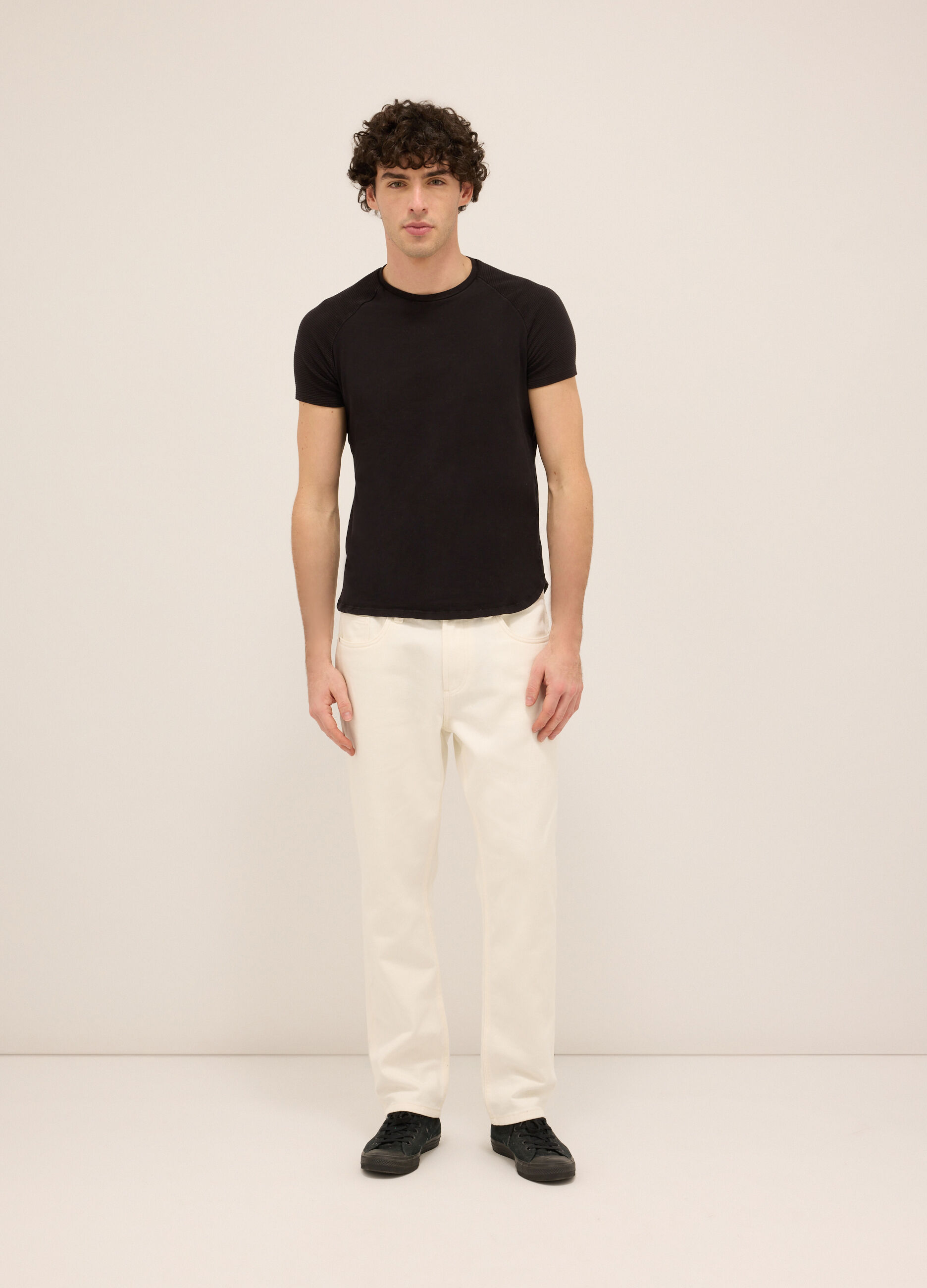 Pantalone 5 tasche in twill di cotone uomo