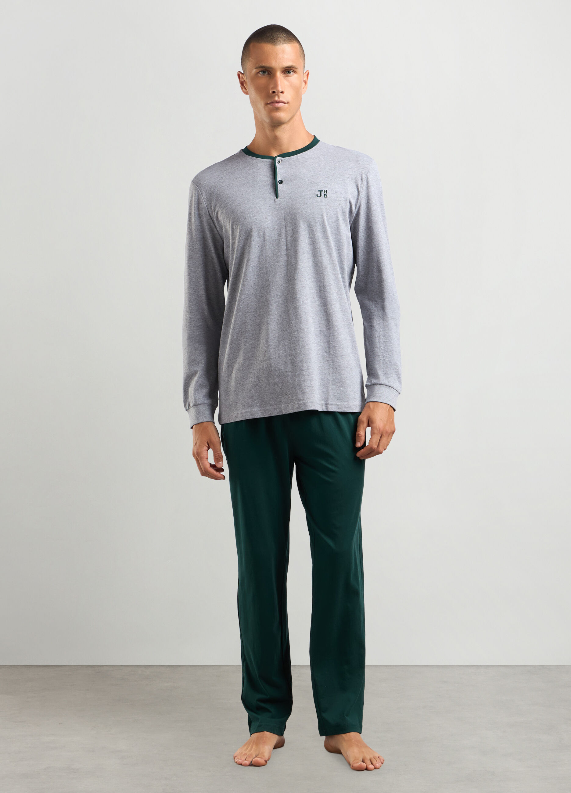 Set pigiama lungo in misto cotone uomo_0