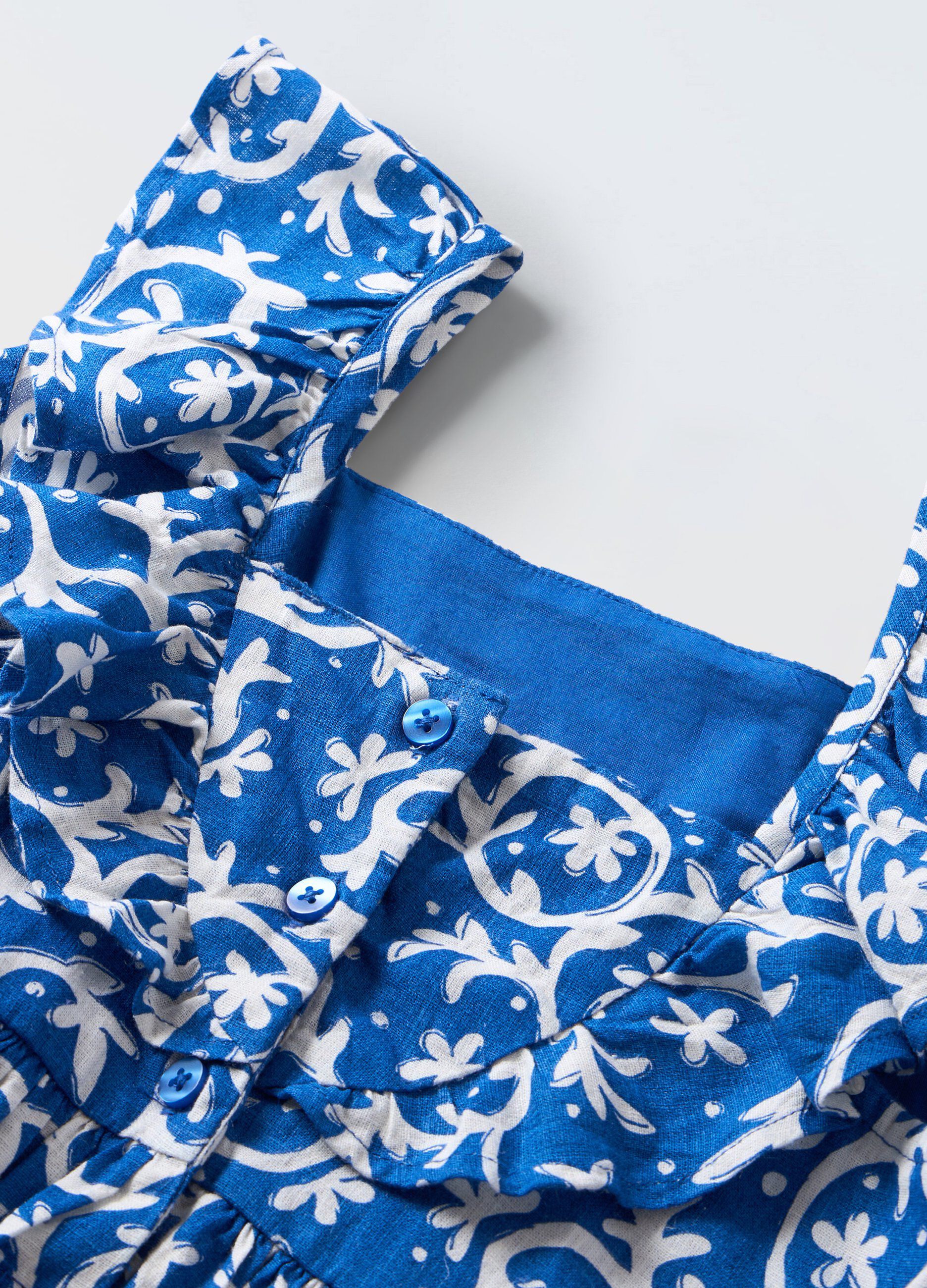 Vestito in misto lino bambina