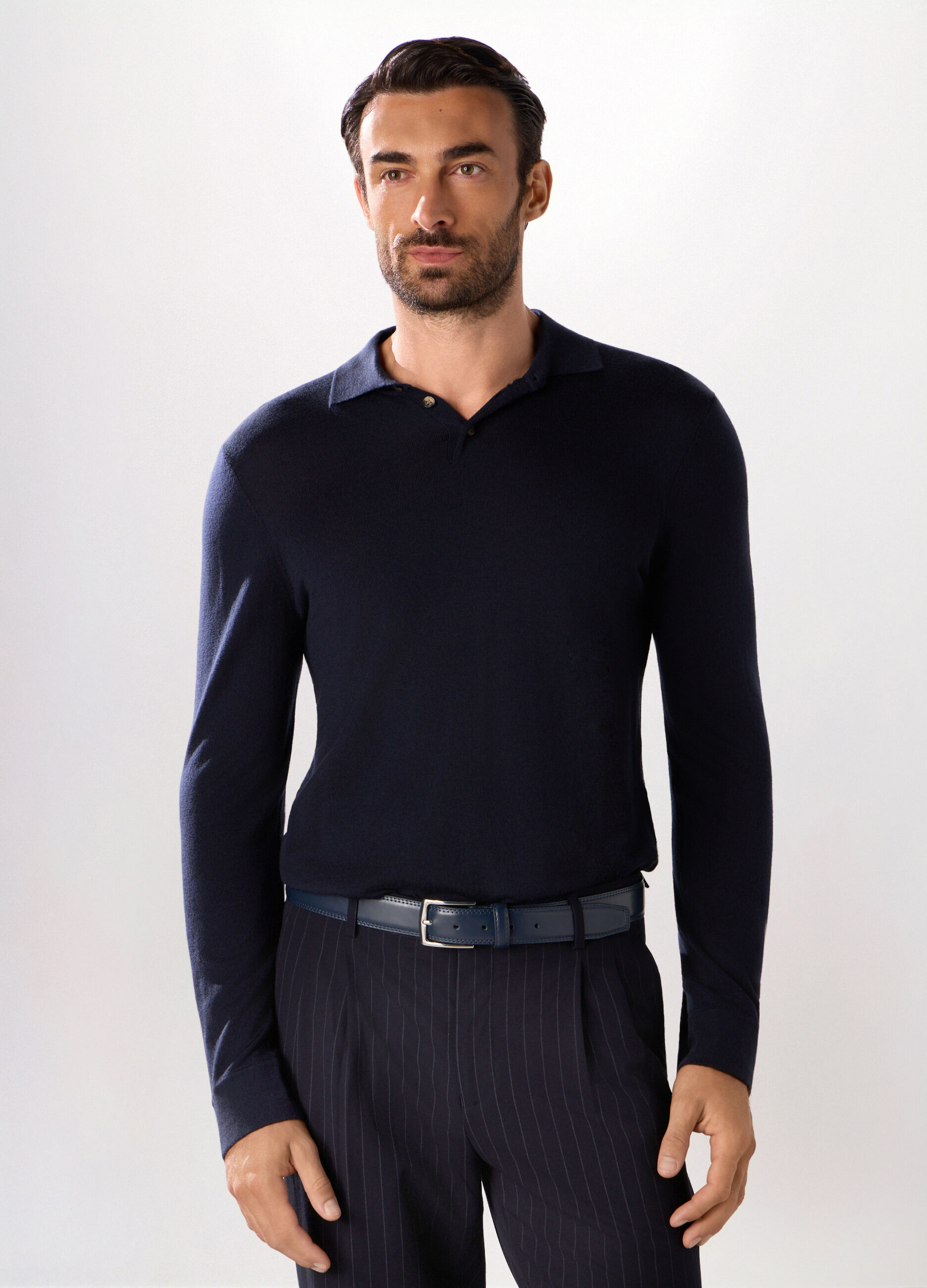 Polo in maglia di lana merino uomo