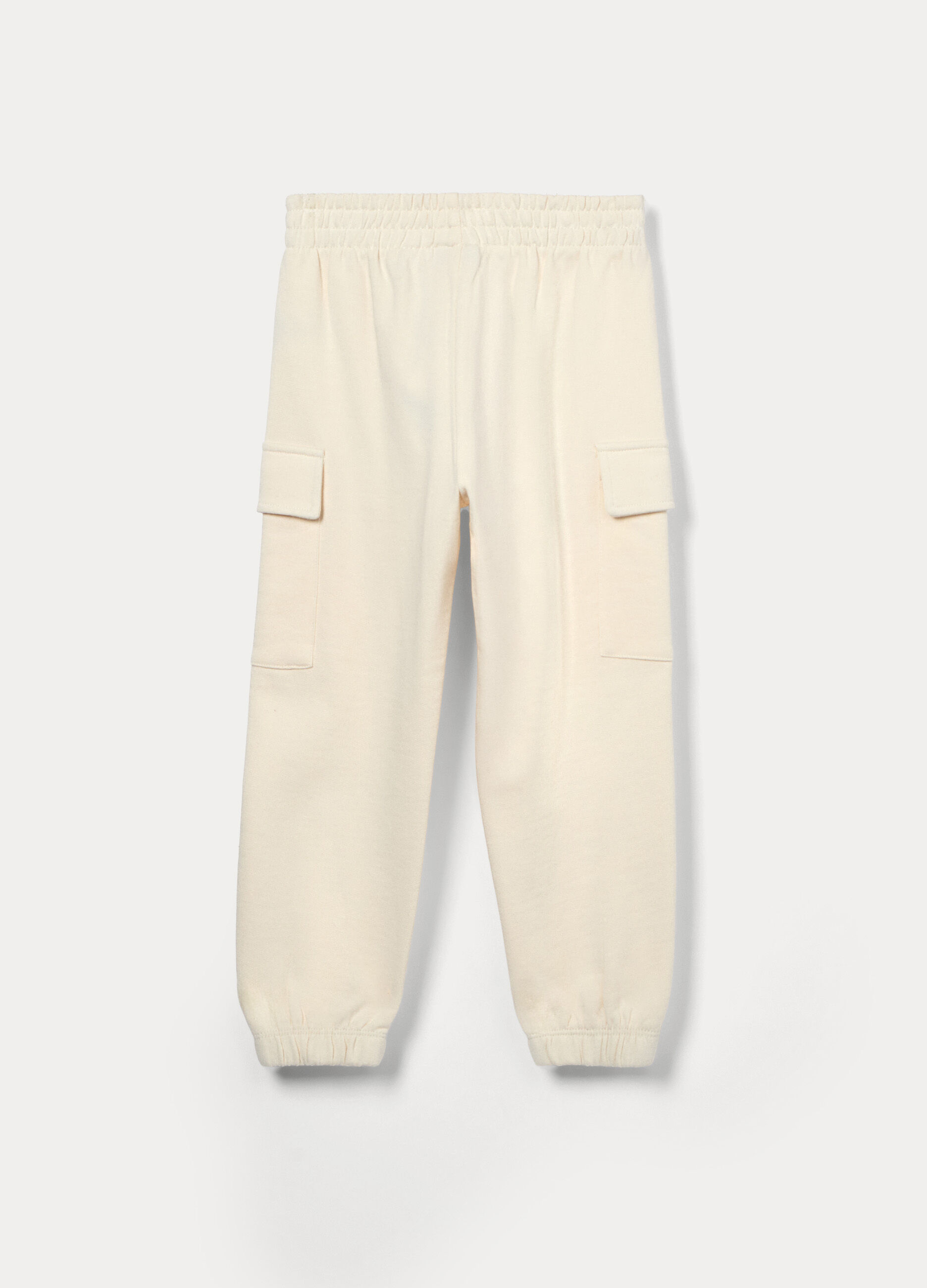 Jogger cargo in french terry di puro cotone bambina_1