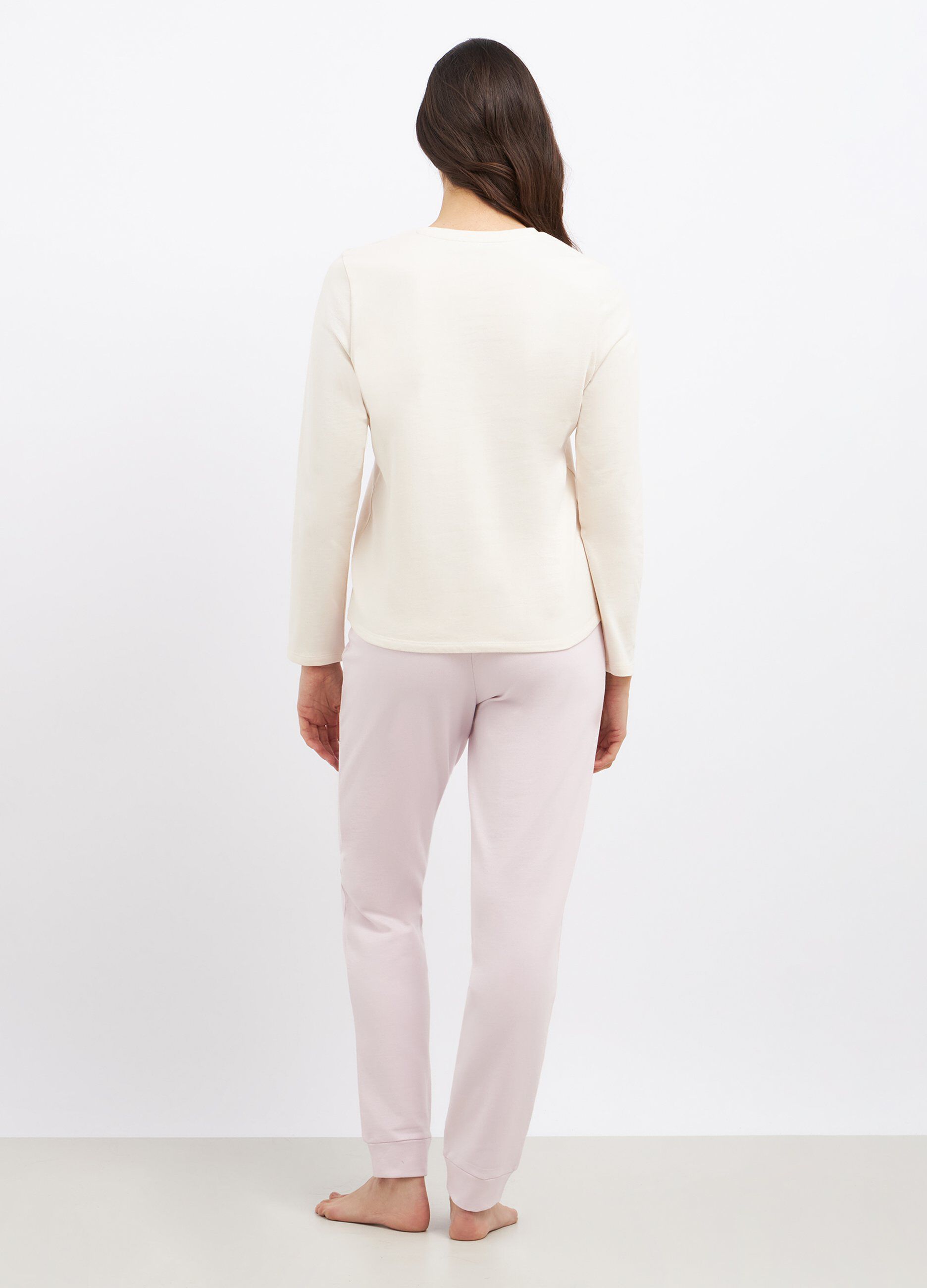Set pigiama lungo in puro cotone donna_1
