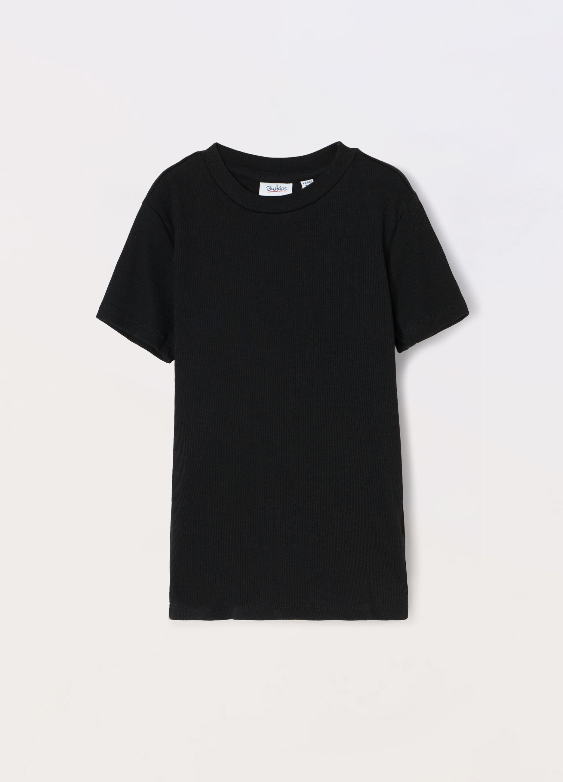 T-shirt a costine in cotone stretch ragazza_0