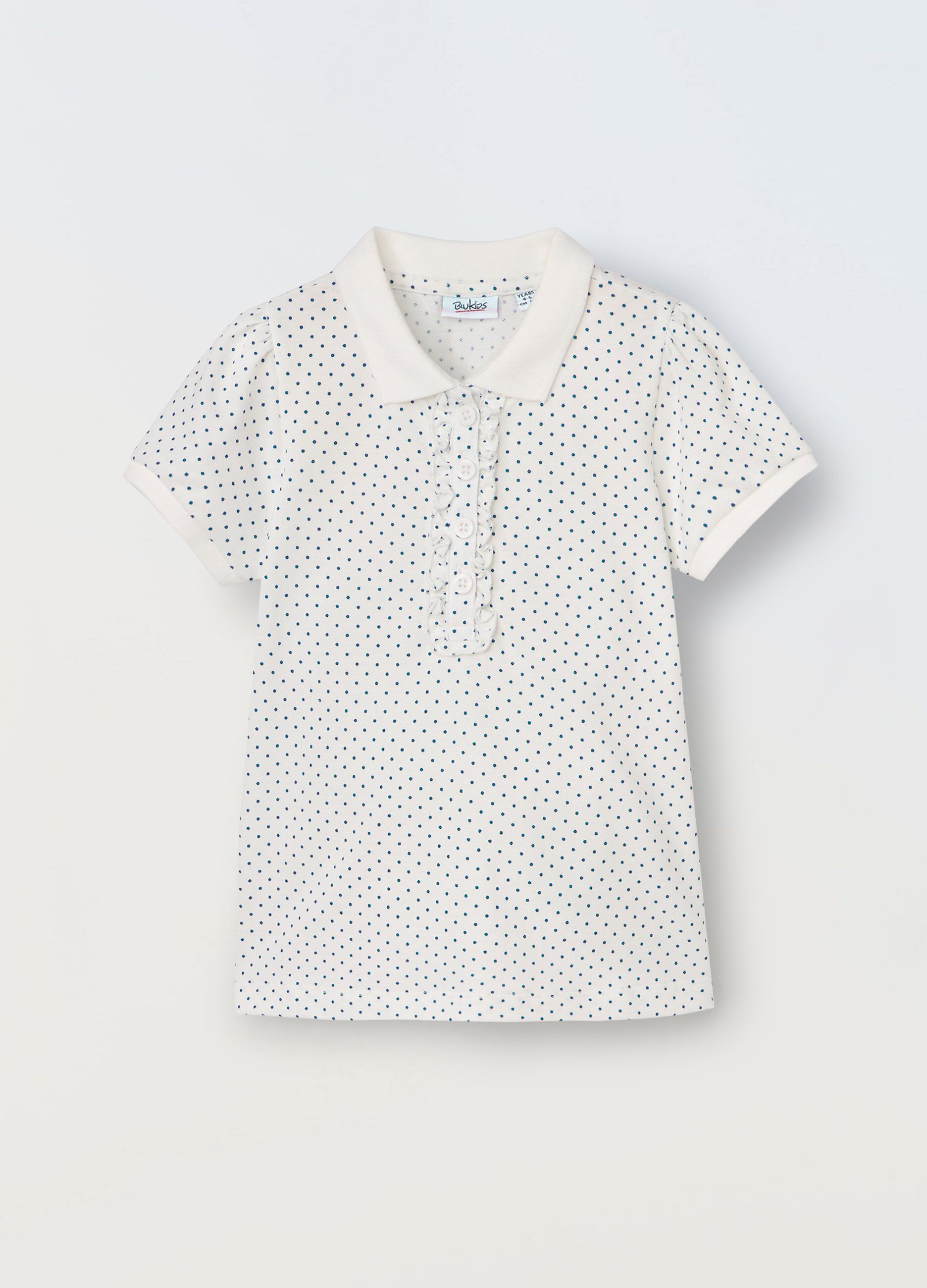 Polo in puro cotone con stampa bambina_0