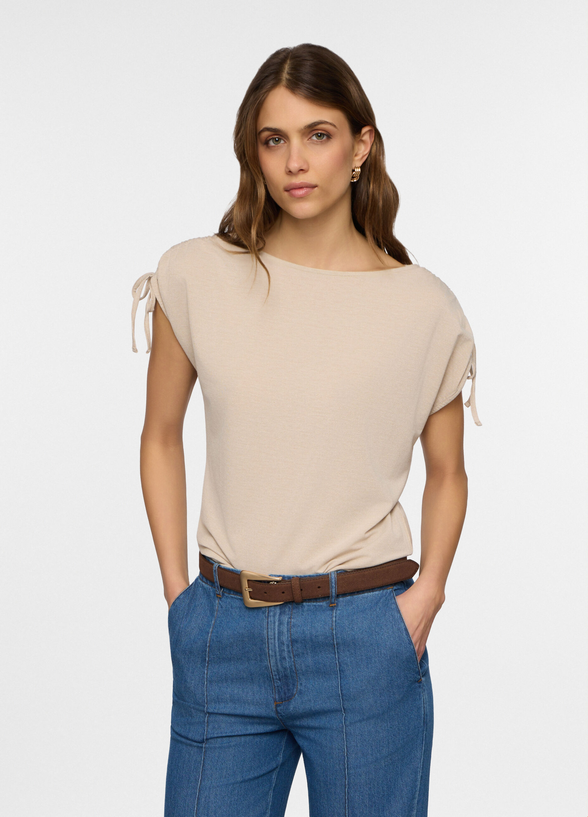 T-shirt girocollo stretch donna_0