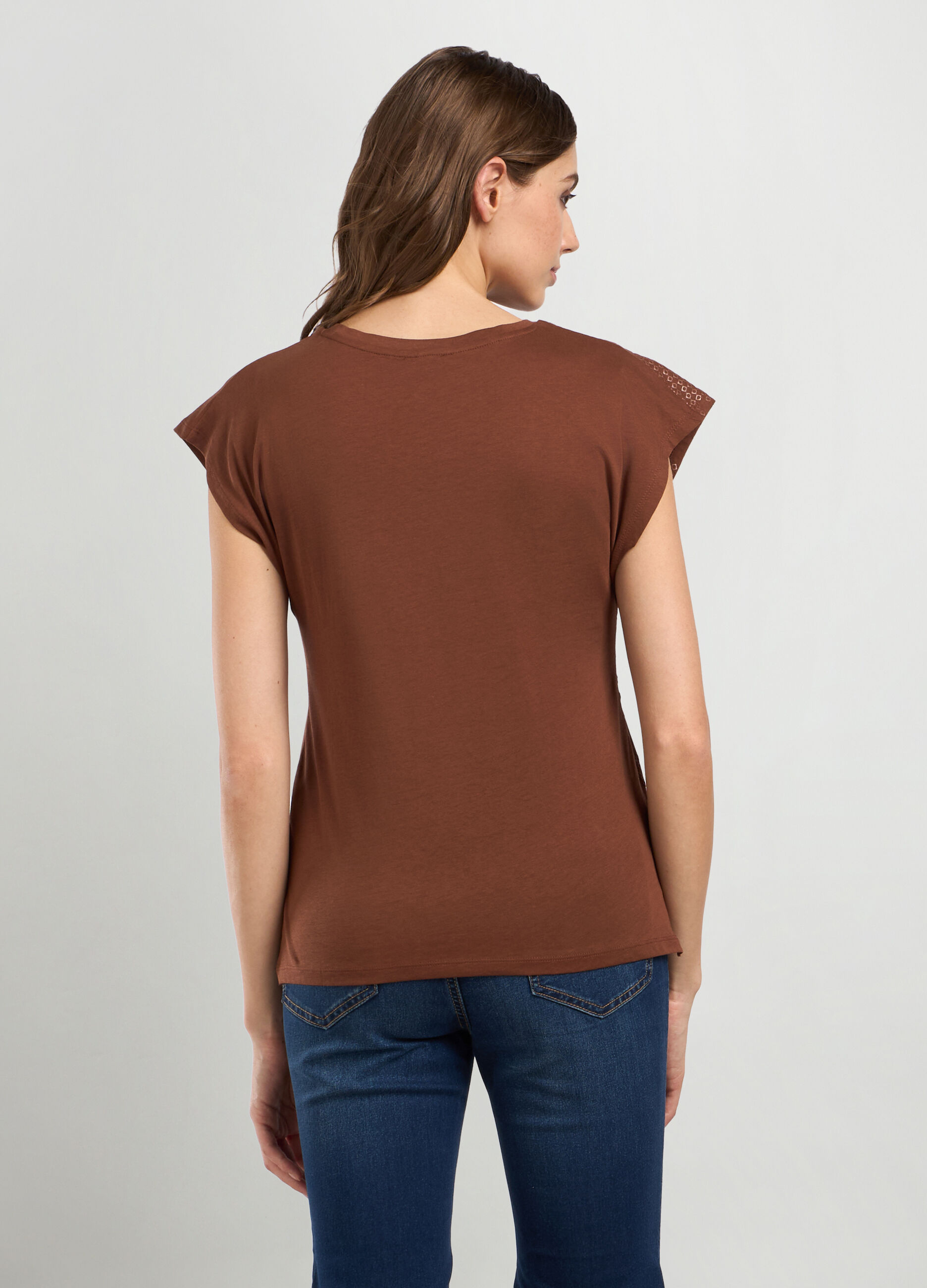 T-shirt in jersey di puro cotone donna_1