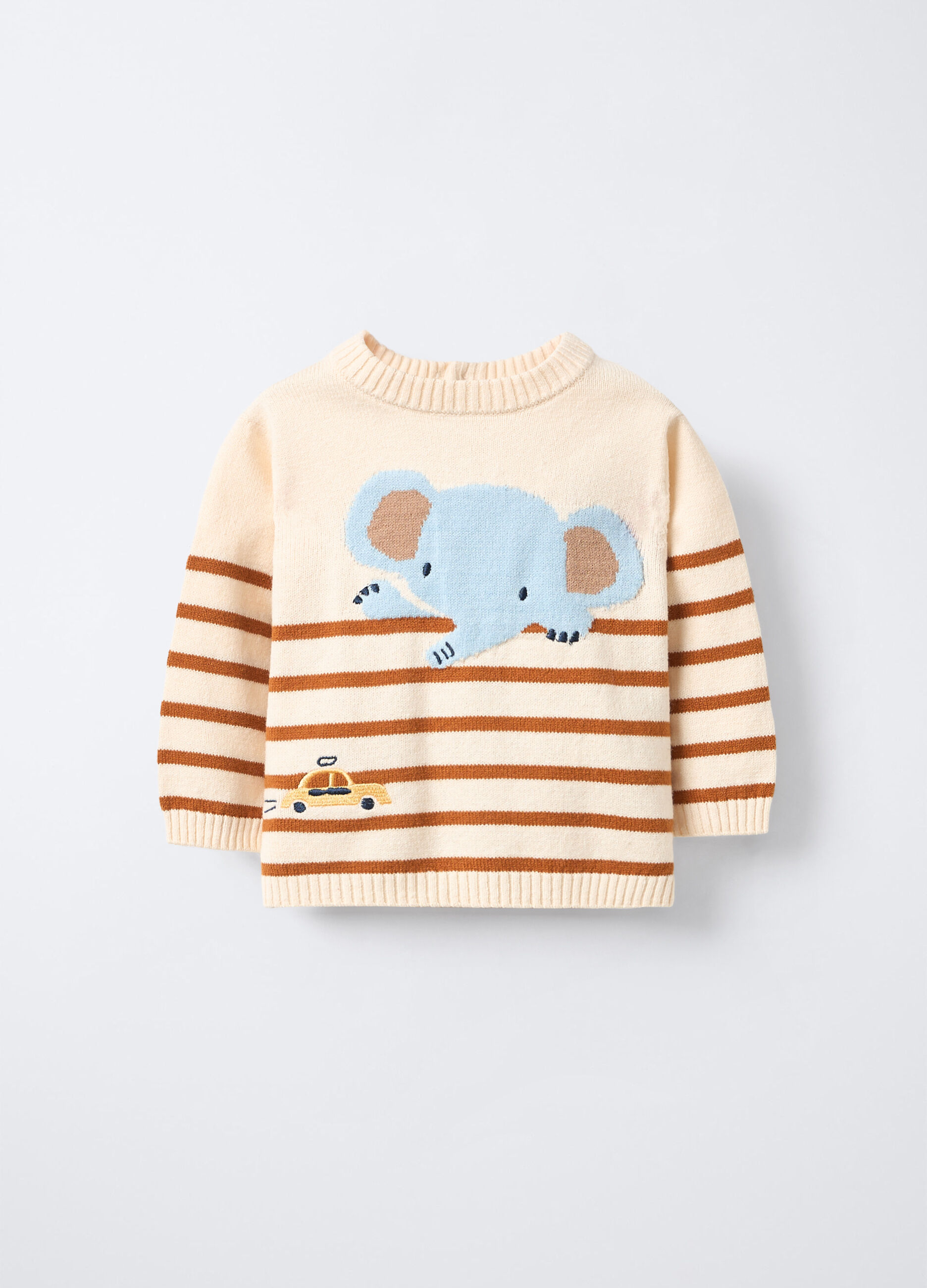 Maglione girocollo tricot misto cotone neonato_0