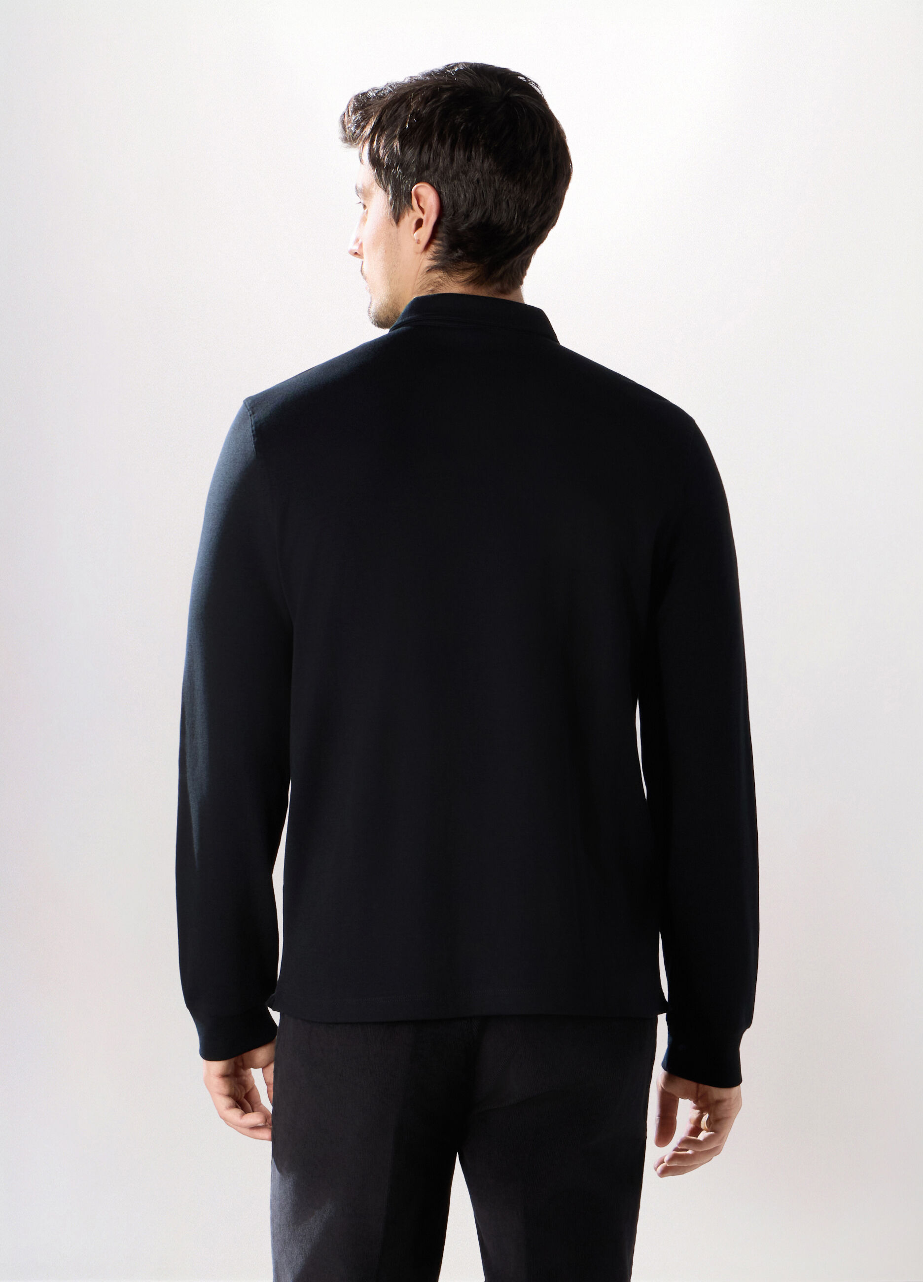 Polo a maniche lunghe in interlock di cotone_1