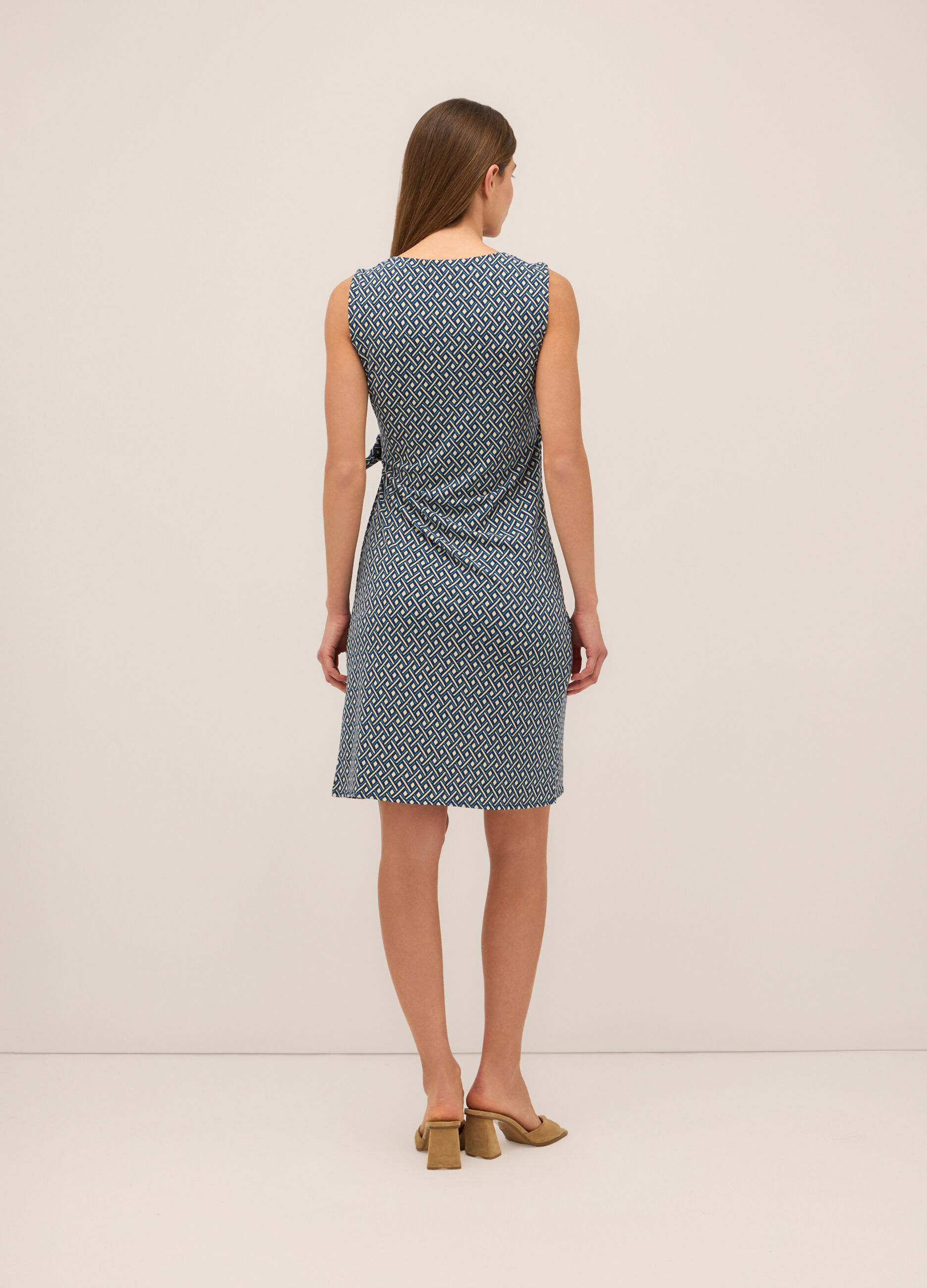 Abito corto incrociato in jersey stretch donna_1