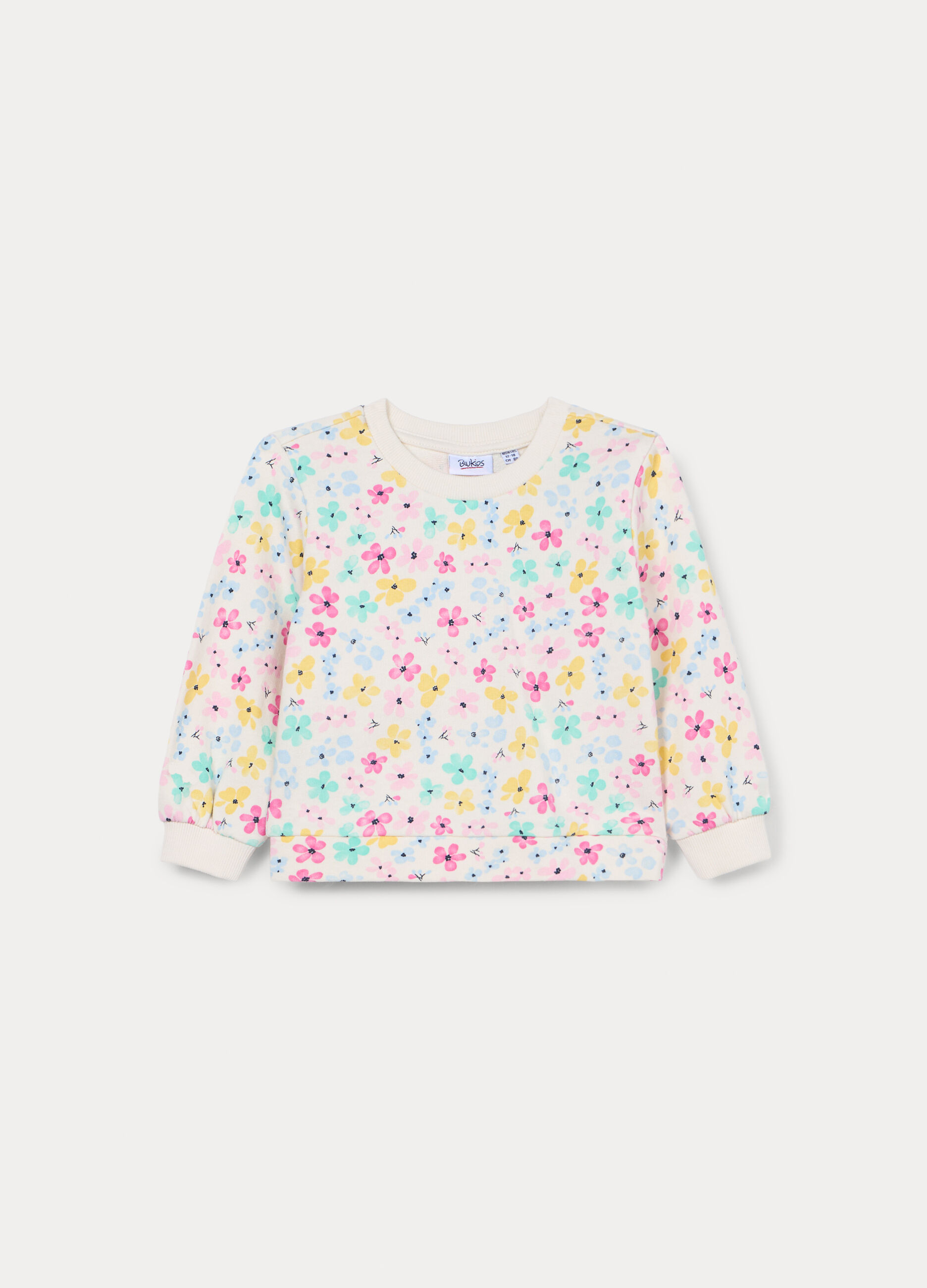 Felpa girocollo in french terry di puro cotone bimba_0